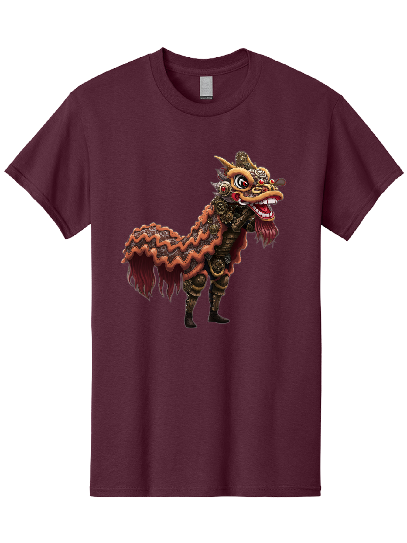 Dragon-Dance-Costume-2 Men'S Graphic Tee, 100% Cotton, Comfortable Casual Summer Wear, Machine Washable, Chinese Dragon Dance, Lion Dance Costume, Traditional Chinese Culture, Vibrant Colors, Festive Atmosphere, Mythical Creatures, Baa553
