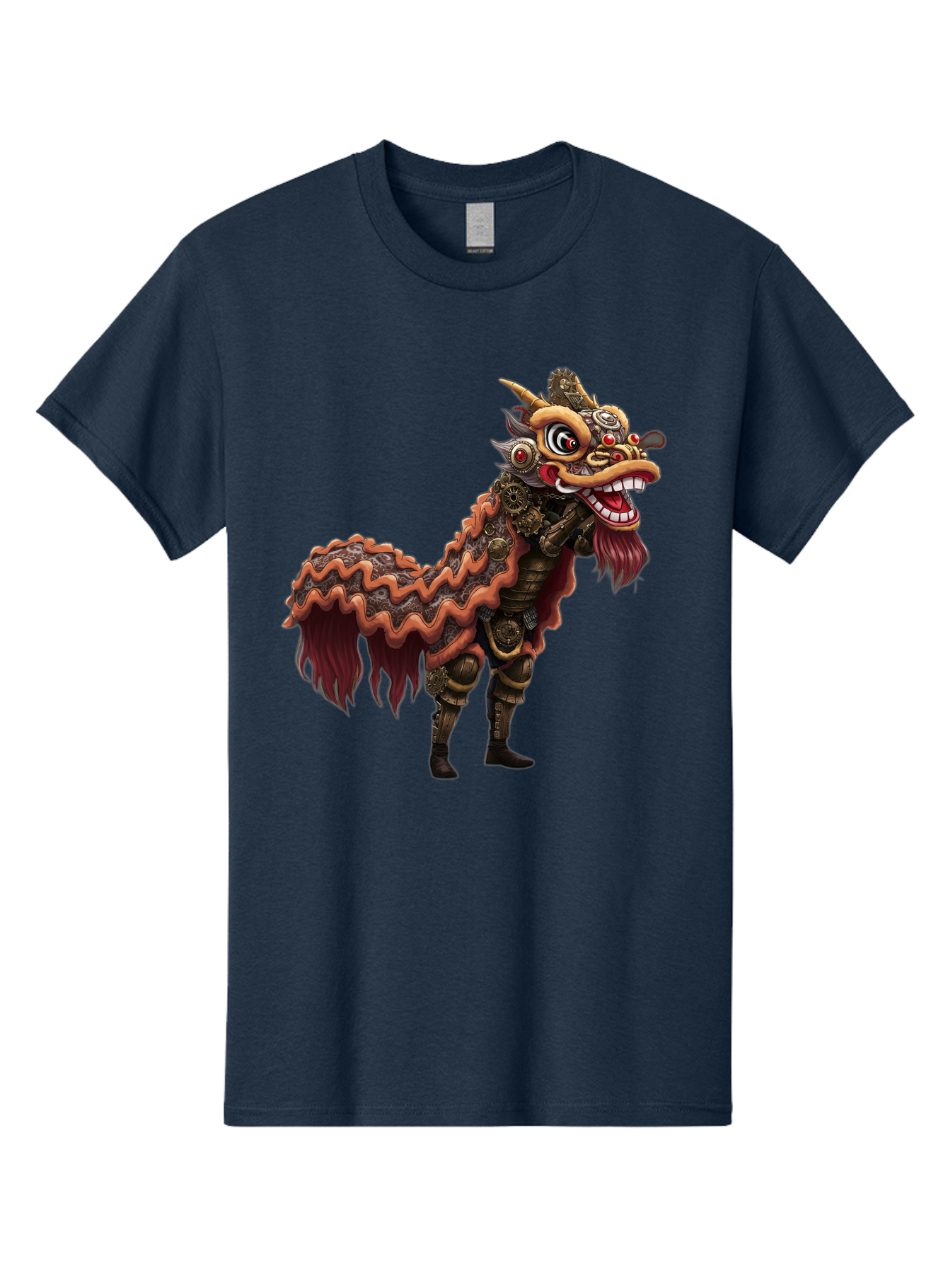Dragon-Dance-Costume-2 Men'S Graphic Tee, 100% Cotton, Comfortable Casual Summer Wear, Machine Washable, Chinese Dragon Dance, Lion Dance Costume, Traditional Chinese Culture, Vibrant Colors, Festive Atmosphere, Mythical Creatures, Baa553