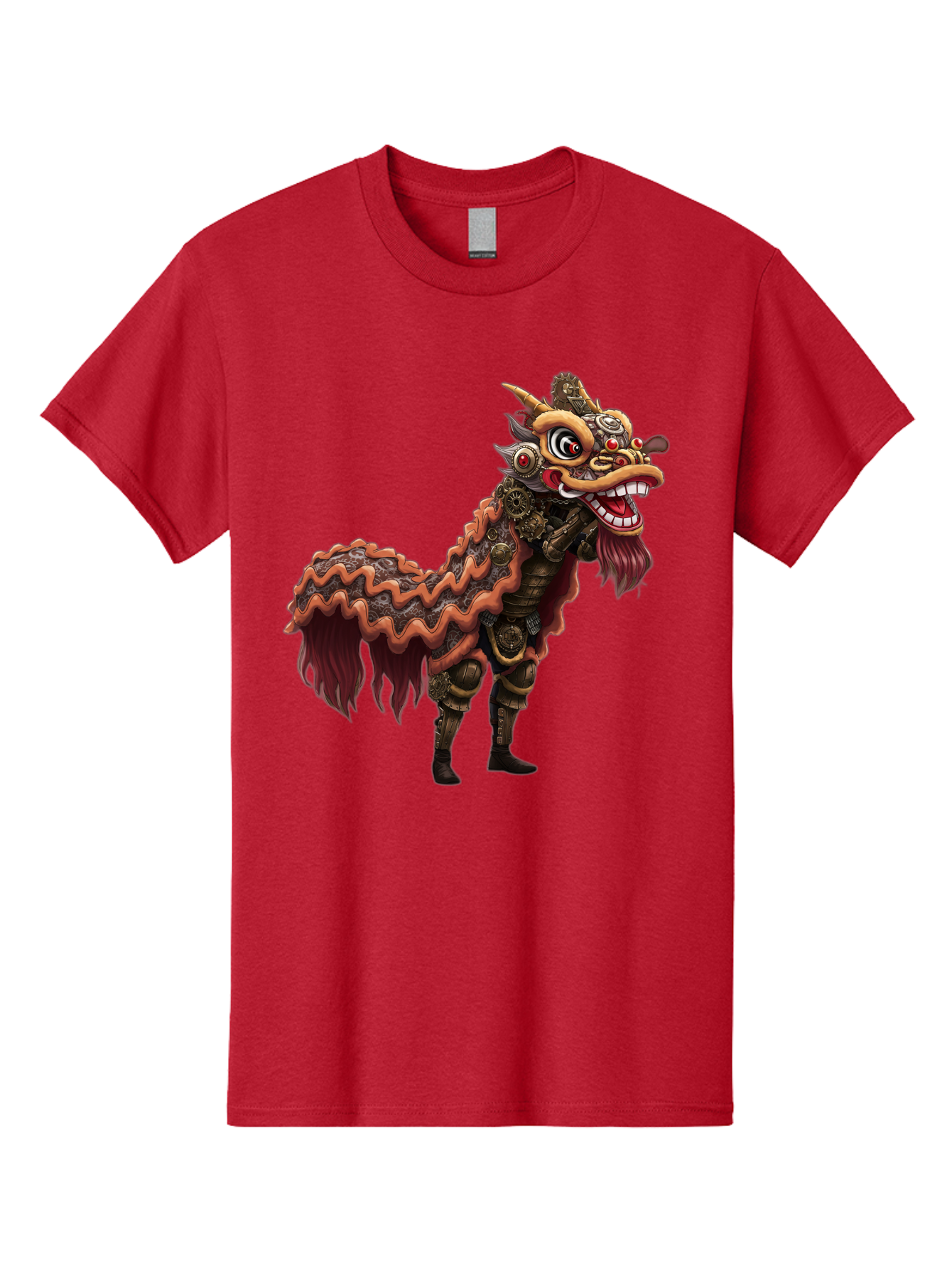 Dragon-Dance-Costume-2 Men'S Graphic Tee, 100% Cotton, Comfortable Casual Summer Wear, Machine Washable, Chinese Dragon Dance, Lion Dance Costume, Traditional Chinese Culture, Vibrant Colors, Festive Atmosphere, Mythical Creatures, Baa553