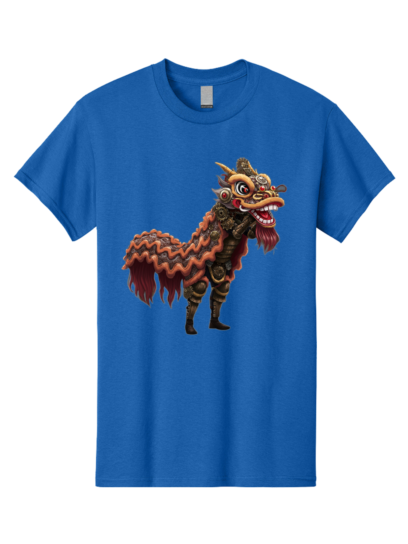 Dragon-Dance-Costume-2 Men'S Graphic Tee, 100% Cotton, Comfortable Casual Summer Wear, Machine Washable, Chinese Dragon Dance, Lion Dance Costume, Traditional Chinese Culture, Vibrant Colors, Festive Atmosphere, Mythical Creatures, Baa553
