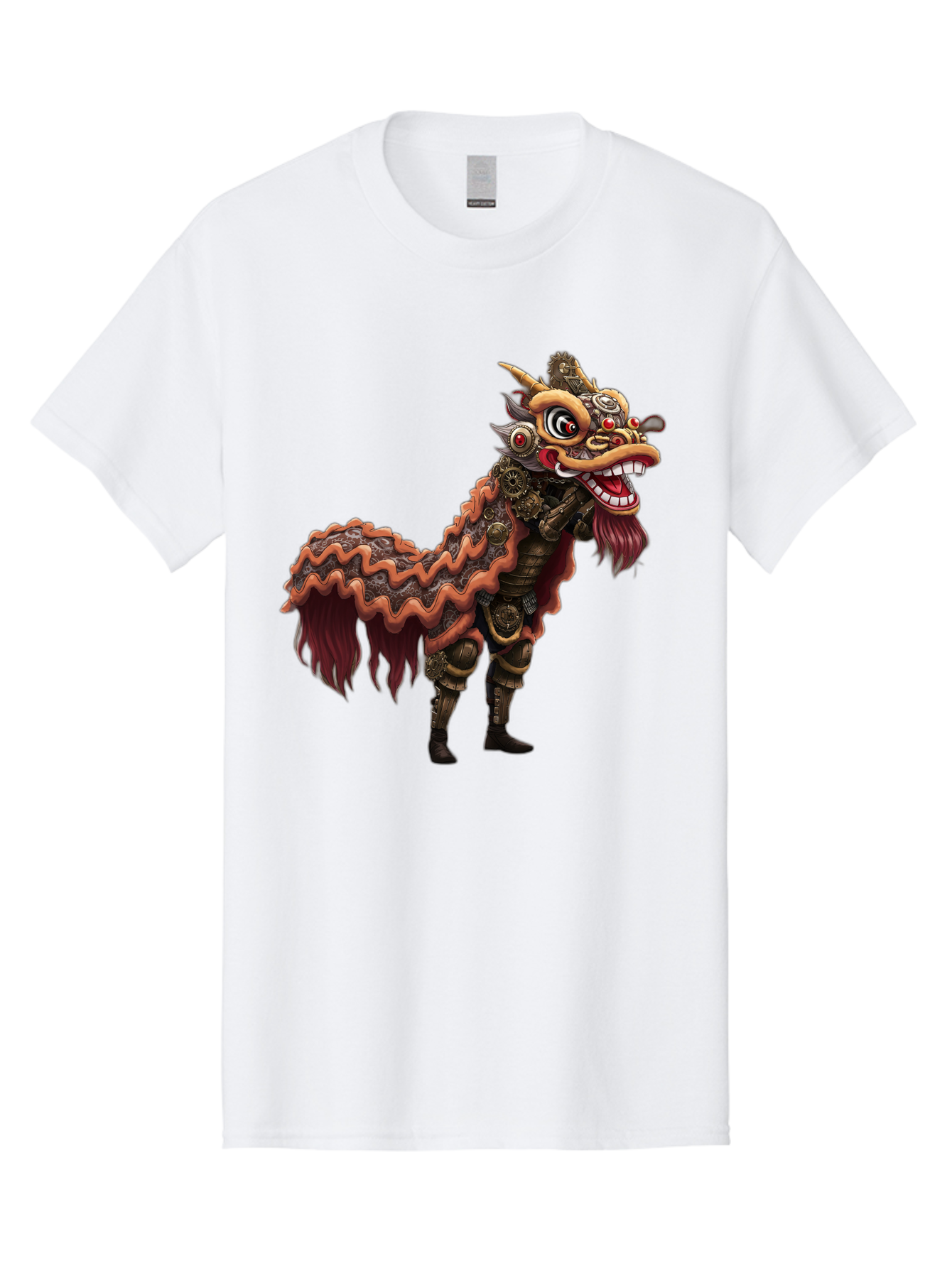 Dragon-Dance-Costume-2 Men'S Graphic Tee, 100% Cotton, Comfortable Casual Summer Wear, Machine Washable, Chinese Dragon Dance, Lion Dance Costume, Traditional Chinese Culture, Vibrant Colors, Festive Atmosphere, Mythical Creatures, Baa553