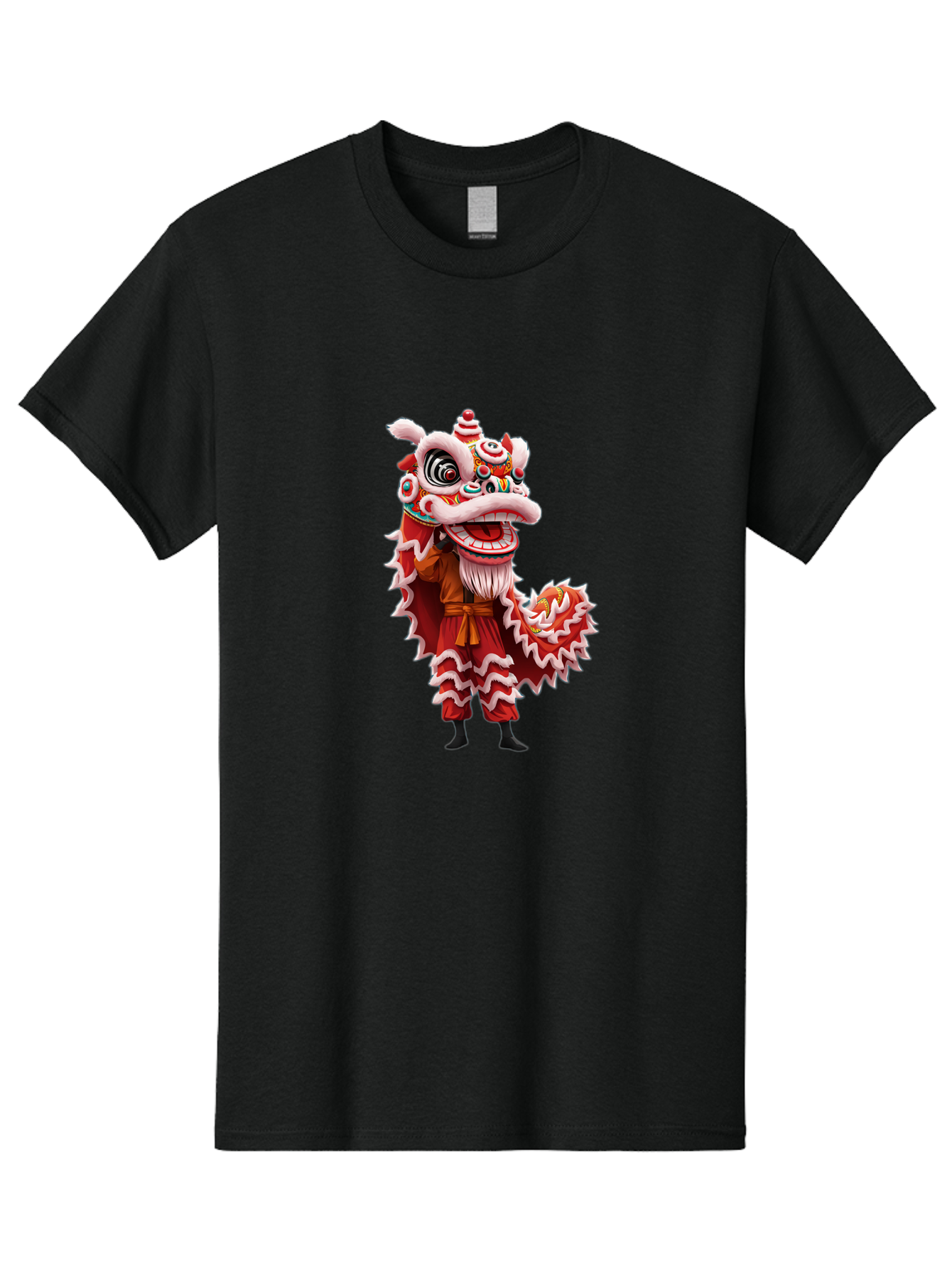 Dragon-Dance-Costume-3 Men'S Graphic Tee, 100% Cotton, Comfortable Casual Summer Wear, Machine Washable, Lion Dance Performance, Traditional Chinese Culture, Festive Atmosphere, Vibrant Colors, Cultural Heritage, Artistic Expression, Baa554