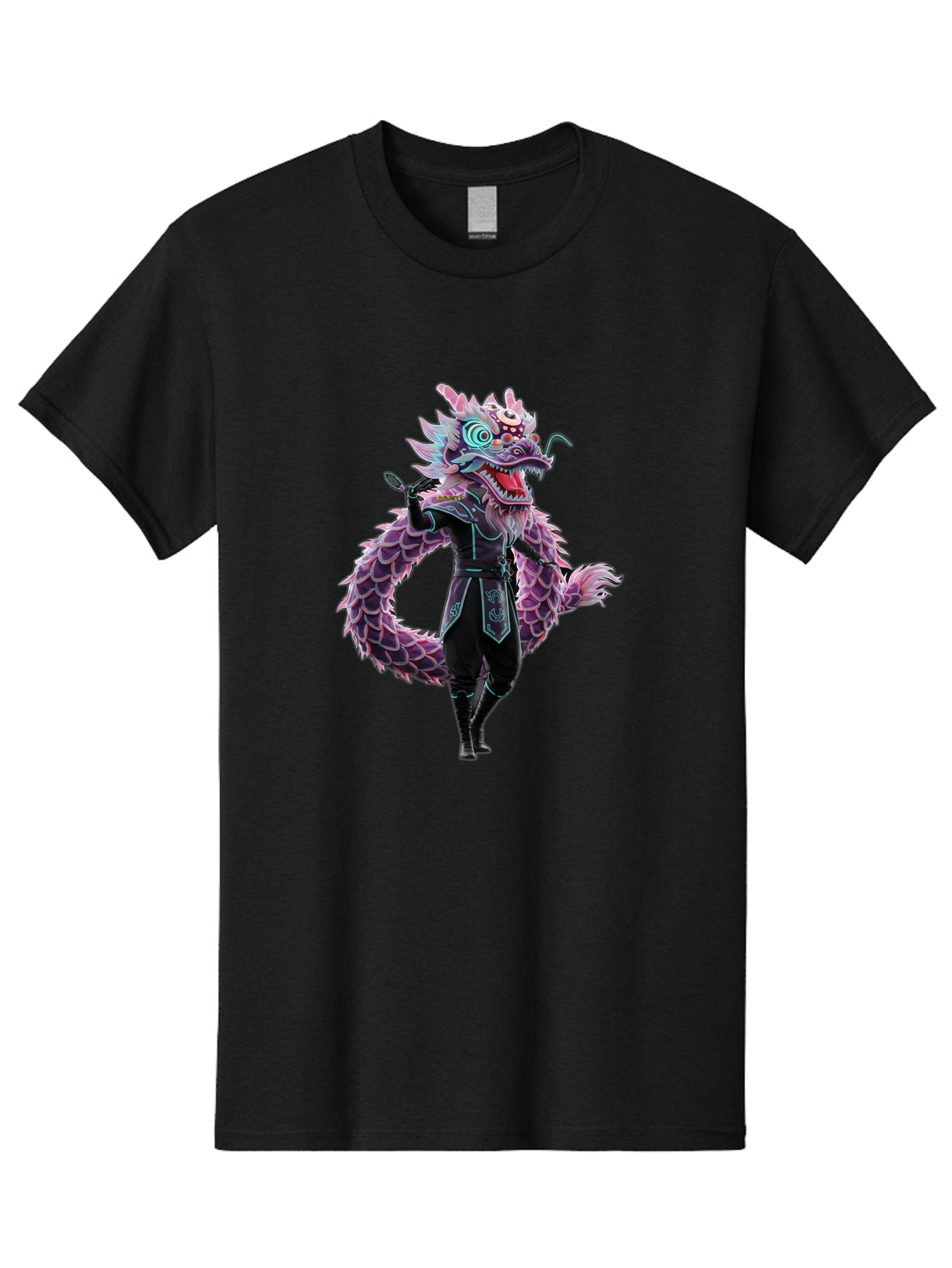 Dragon-Headed-Humanoid Men'S Graphic Tee, 100% Cotton, Comfortable Casual Summer Wear, Machine Washable, Fantasy Dragon Costume, Purple Scales, Ninja Outfit, Martial Arts Pose, Glowing Eyes, Futuristic Design, Mystical Creature, Anime Style, Baa560