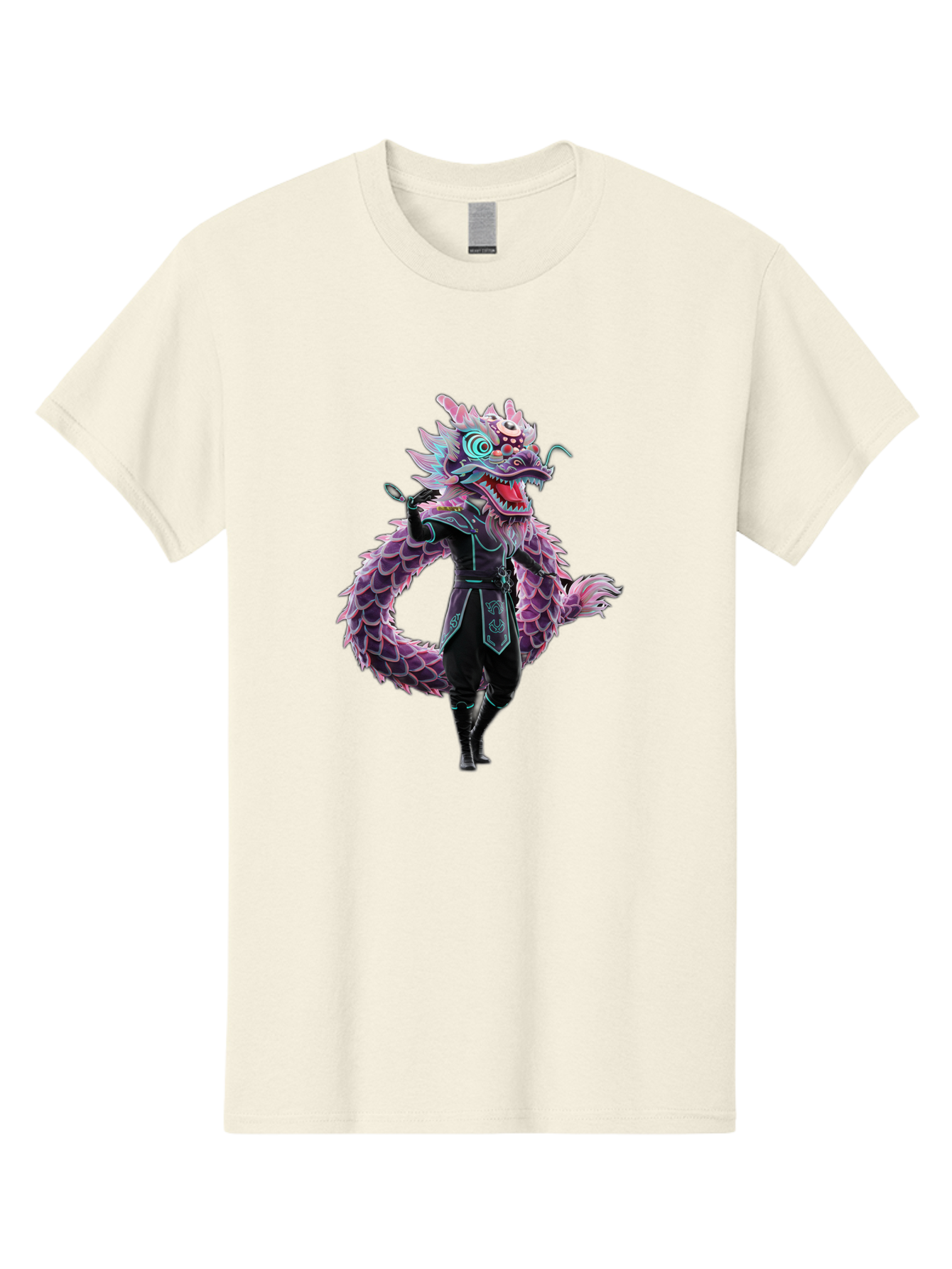 Dragon-Headed-Humanoid Men'S Graphic Tee, 100% Cotton, Comfortable Casual Summer Wear, Machine Washable, Fantasy Dragon Costume, Purple Scales, Ninja Outfit, Martial Arts Pose, Glowing Eyes, Futuristic Design, Mystical Creature, Anime Style, Baa560