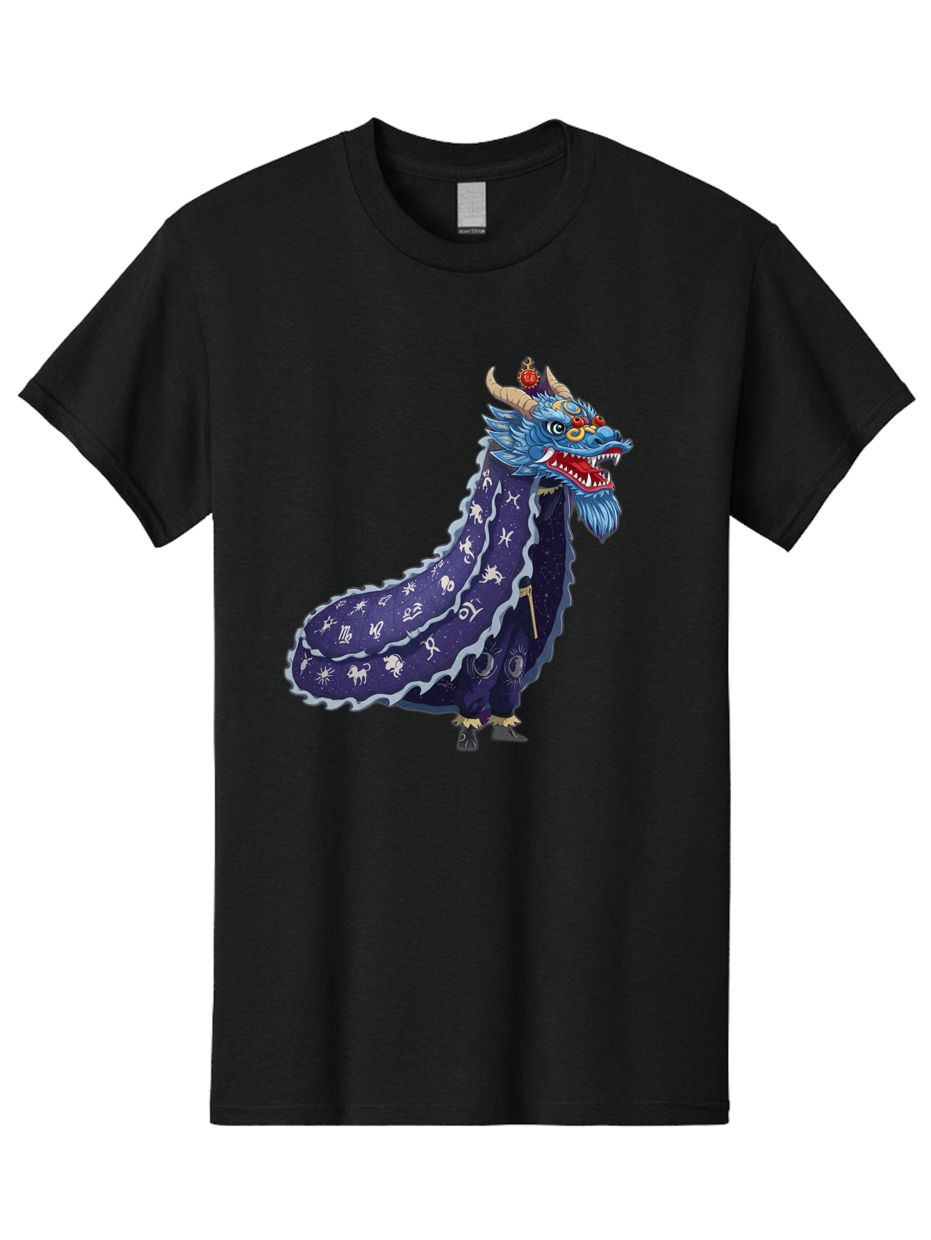 Dragon-Zodiac Men'S Graphic Tee, 100% Cotton, Comfortable Casual Summer Wear, Machine Washable, Mythical Dragon, Zodiac Signs, Astrology Symbols, Fantasy Creature, Zodiac Wheel, Mystical Being, Dragon Illustration, Cosmic Art Baa562