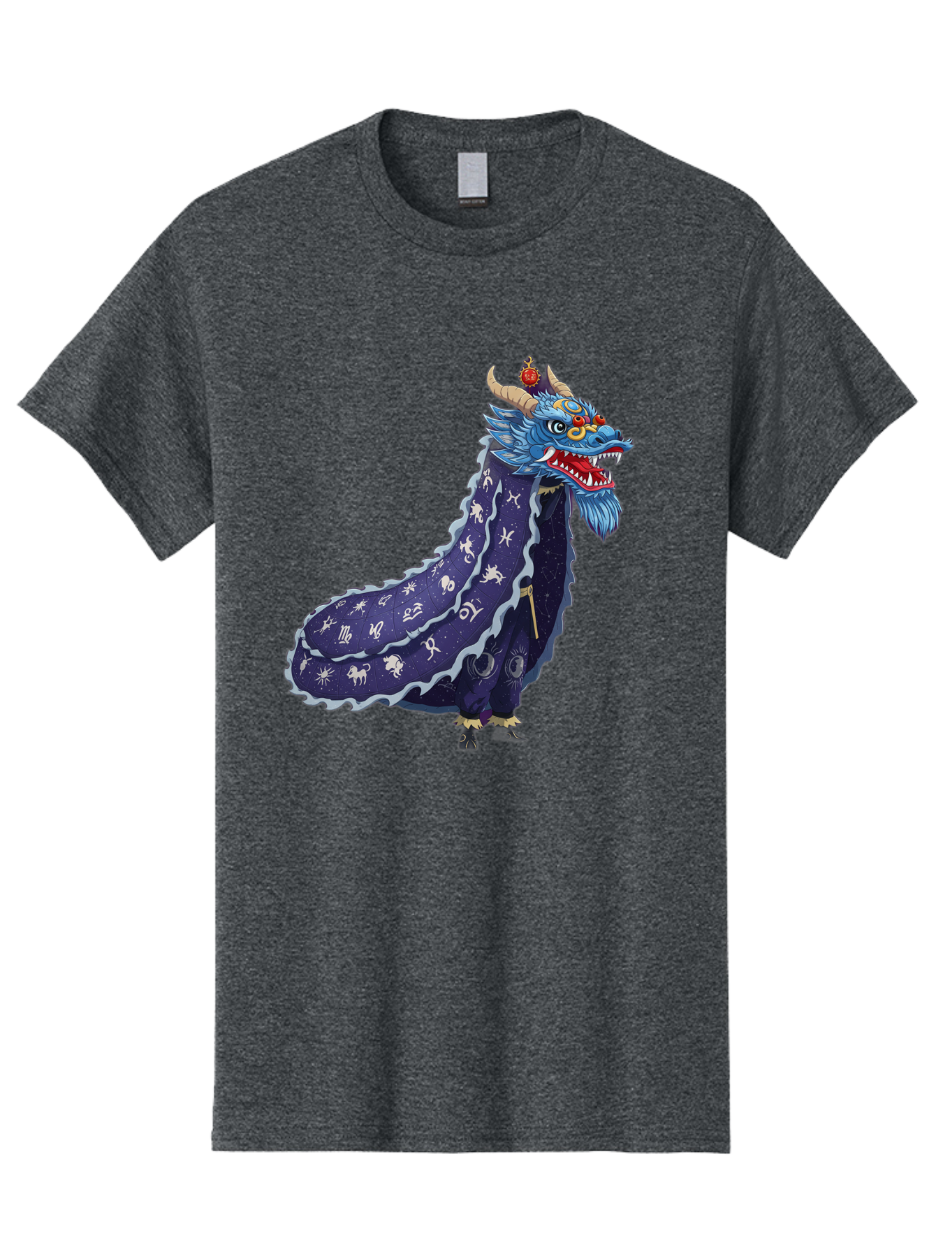 Dragon-Zodiac Men'S Graphic Tee, 100% Cotton, Comfortable Casual Summer Wear, Machine Washable, Mythical Dragon, Zodiac Signs, Astrology Symbols, Fantasy Creature, Zodiac Wheel, Mystical Being, Dragon Illustration, Cosmic Art Baa562