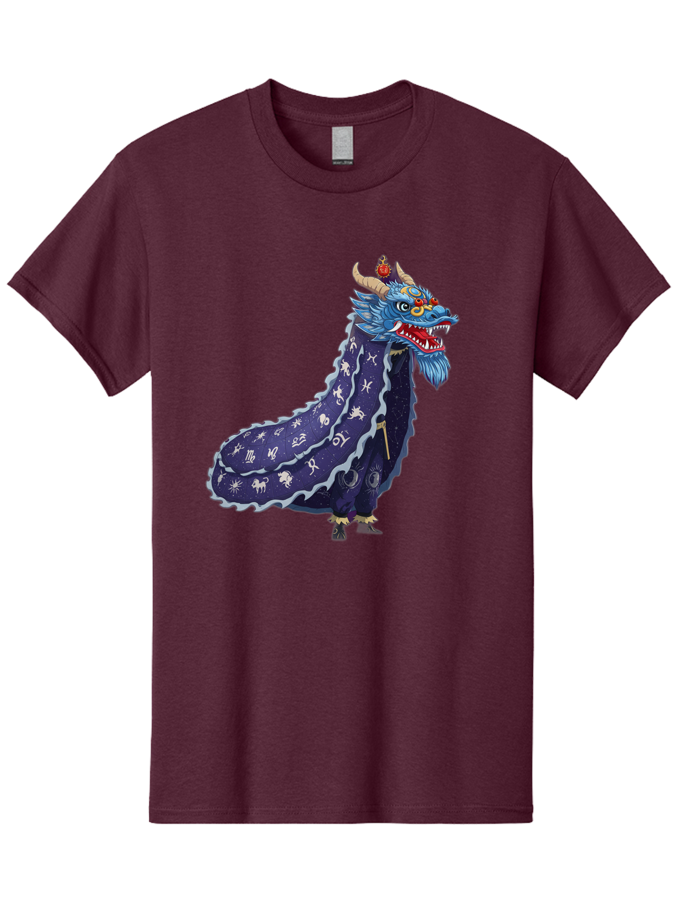 Dragon-Zodiac Men'S Graphic Tee, 100% Cotton, Comfortable Casual Summer Wear, Machine Washable, Mythical Dragon, Zodiac Signs, Astrology Symbols, Fantasy Creature, Zodiac Wheel, Mystical Being, Dragon Illustration, Cosmic Art Baa562