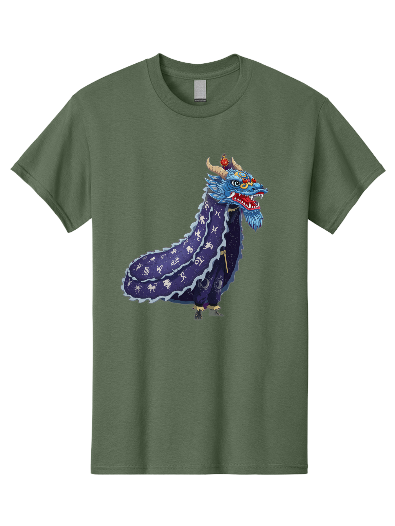 Dragon-Zodiac Men'S Graphic Tee, 100% Cotton, Comfortable Casual Summer Wear, Machine Washable, Mythical Dragon, Zodiac Signs, Astrology Symbols, Fantasy Creature, Zodiac Wheel, Mystical Being, Dragon Illustration, Cosmic Art Baa562