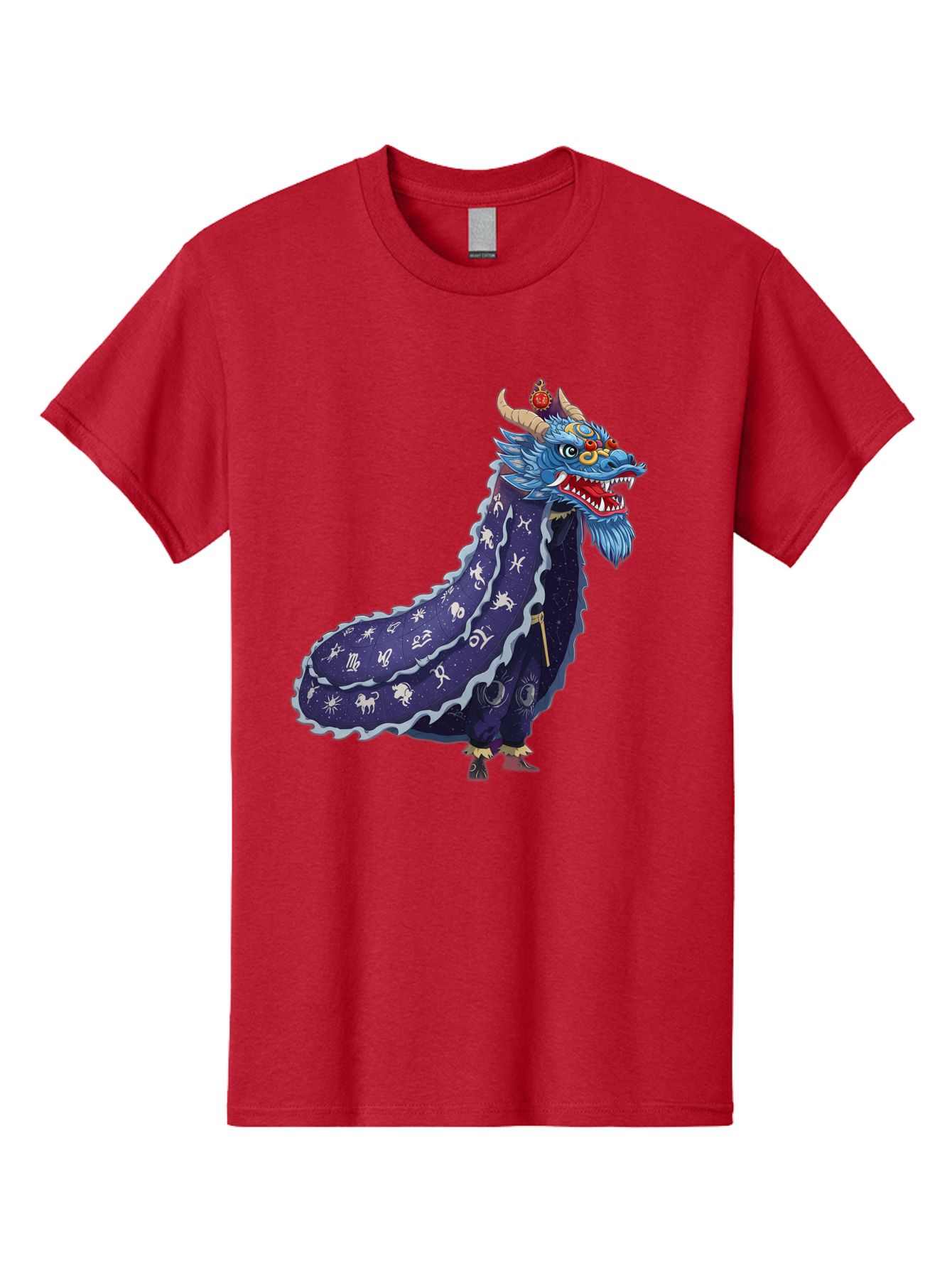 Dragon-Zodiac Men'S Graphic Tee, 100% Cotton, Comfortable Casual Summer Wear, Machine Washable, Mythical Dragon, Zodiac Signs, Astrology Symbols, Fantasy Creature, Zodiac Wheel, Mystical Being, Dragon Illustration, Cosmic Art Baa562