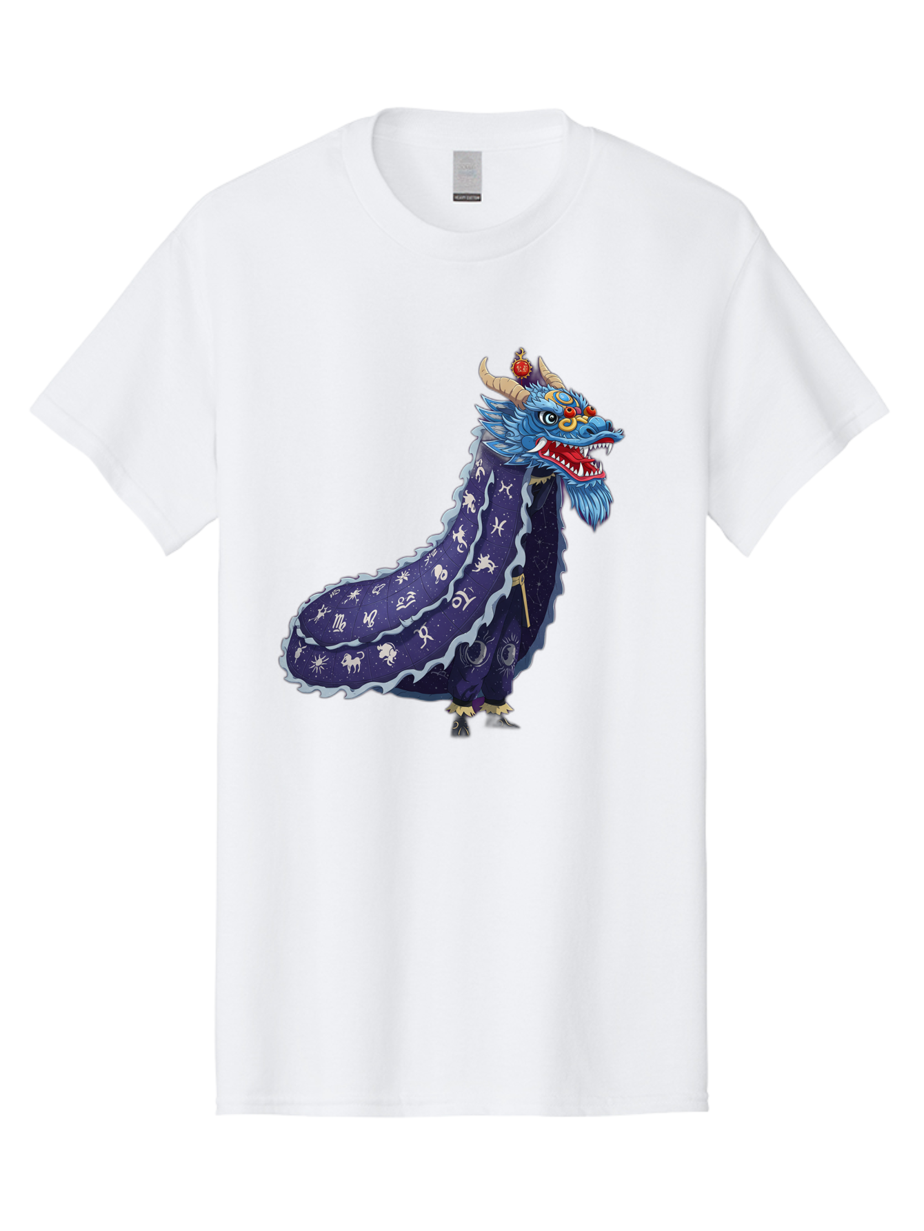 Dragon-Zodiac Men'S Graphic Tee, 100% Cotton, Comfortable Casual Summer Wear, Machine Washable, Mythical Dragon, Zodiac Signs, Astrology Symbols, Fantasy Creature, Zodiac Wheel, Mystical Being, Dragon Illustration, Cosmic Art Baa562