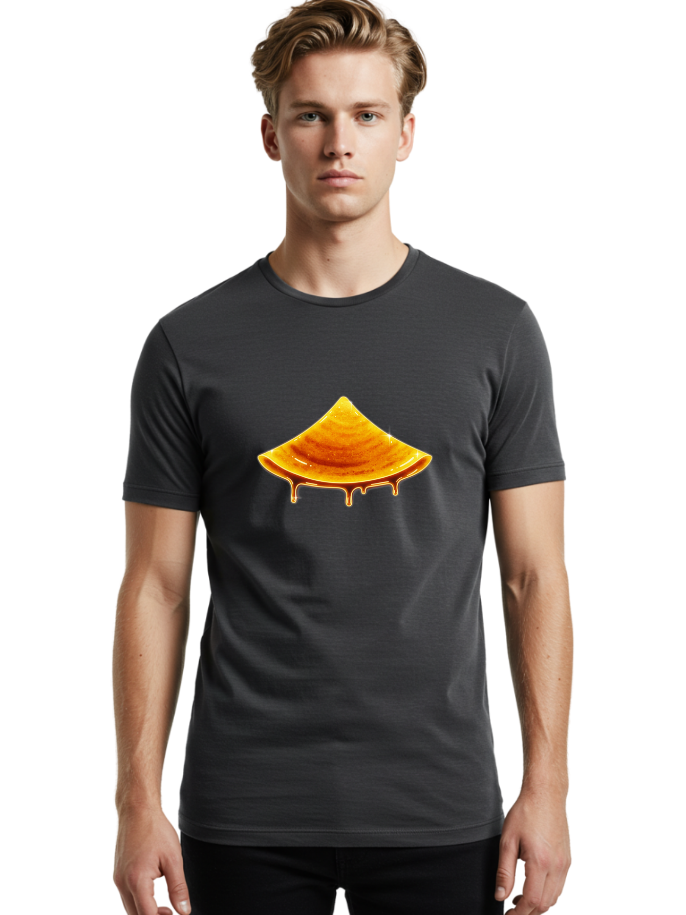 Dripping-Dosa Men'S Graphic Tee, 100% Cotton, Comfortable Casual Summer Wear, Machine Washable, Honeycomb Dripping With Honey, Sweet Treats, Golden Nectar, Honey In Honeycomb, Sticky Honey, Honeycomb Texture, Honeycomb Pattern Baa564