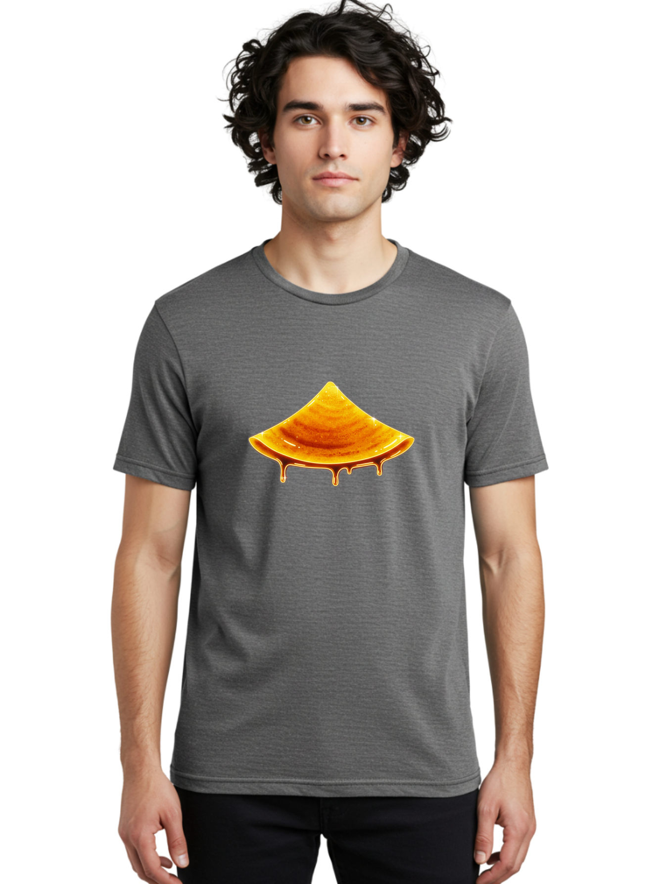 Dripping-Dosa Men'S Graphic Tee, 100% Cotton, Comfortable Casual Summer Wear, Machine Washable, Honeycomb Dripping With Honey, Sweet Treats, Golden Nectar, Honey In Honeycomb, Sticky Honey, Honeycomb Texture, Honeycomb Pattern Baa564