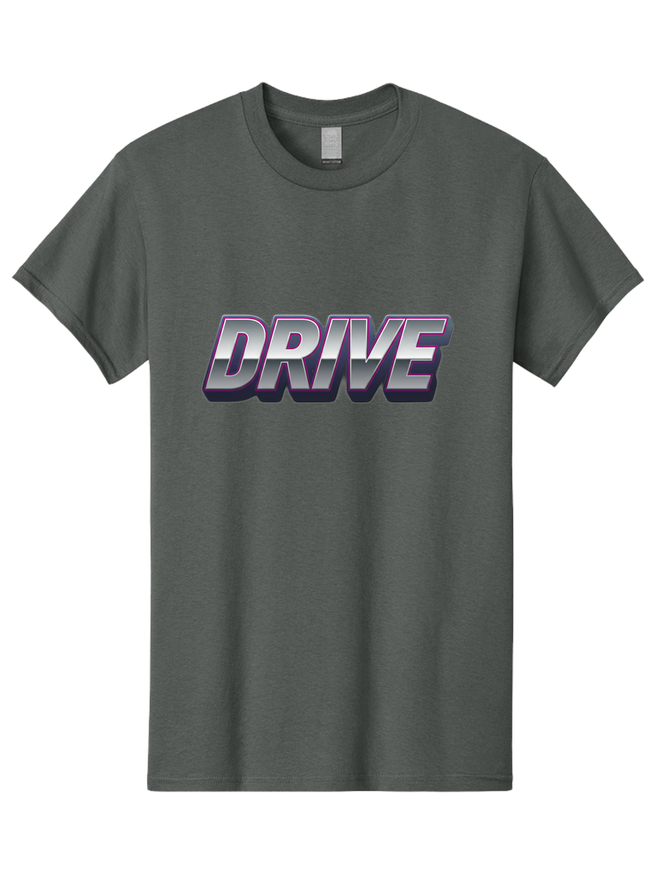 Drive Men'S Graphic Tee, 100% Cotton, Comfortable Casual Summer Wear, Machine Washable, Drive, Bold Typography, Silver Metallic Text, Motivational Phrase, Modern Design, Sleek Font, Dynamic Graphics, Stylish Lettering Baa565