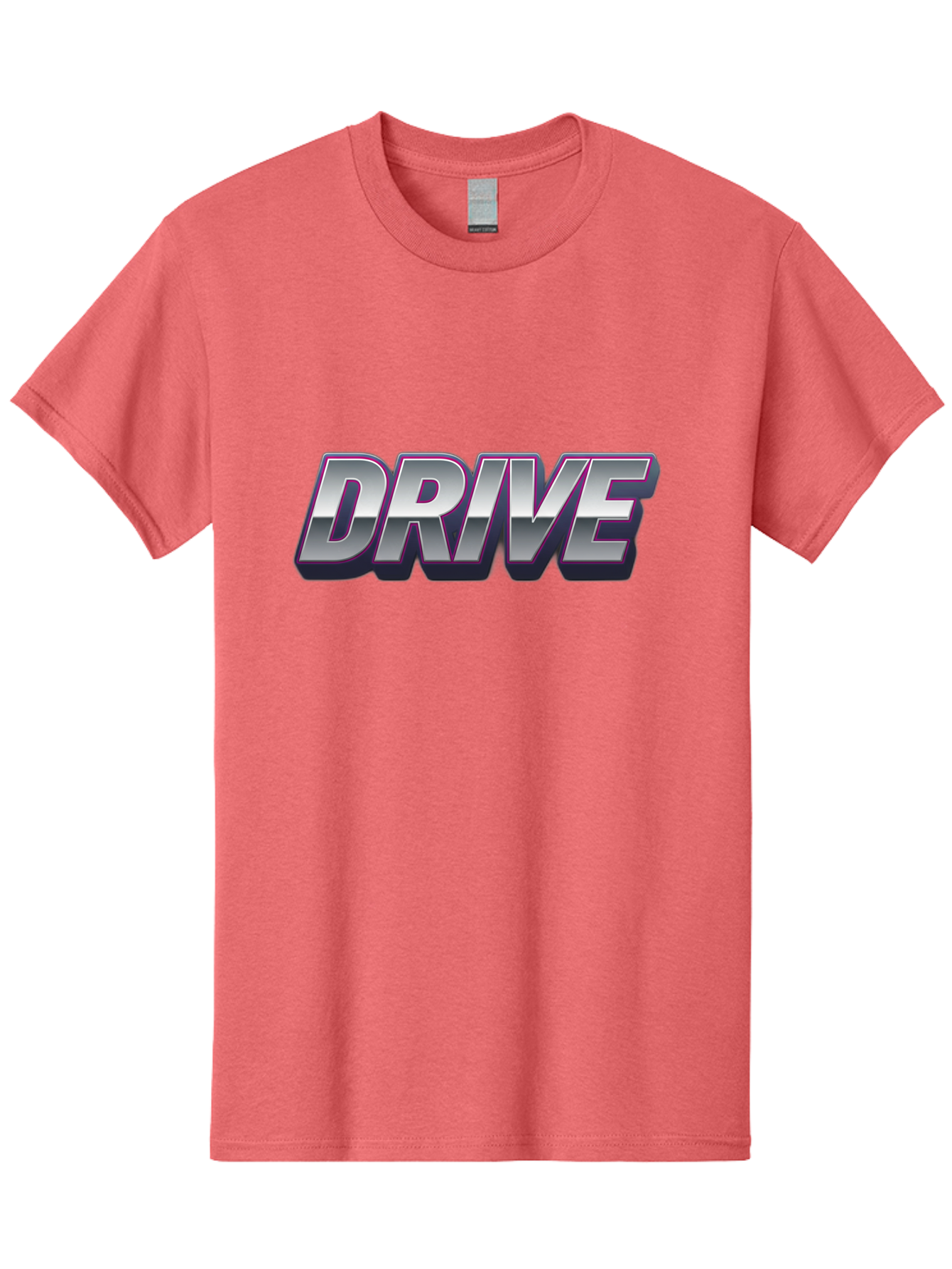 Drive Men'S Graphic Tee, 100% Cotton, Comfortable Casual Summer Wear, Machine Washable, Drive, Bold Typography, Silver Metallic Text, Motivational Phrase, Modern Design, Sleek Font, Dynamic Graphics, Stylish Lettering Baa565
