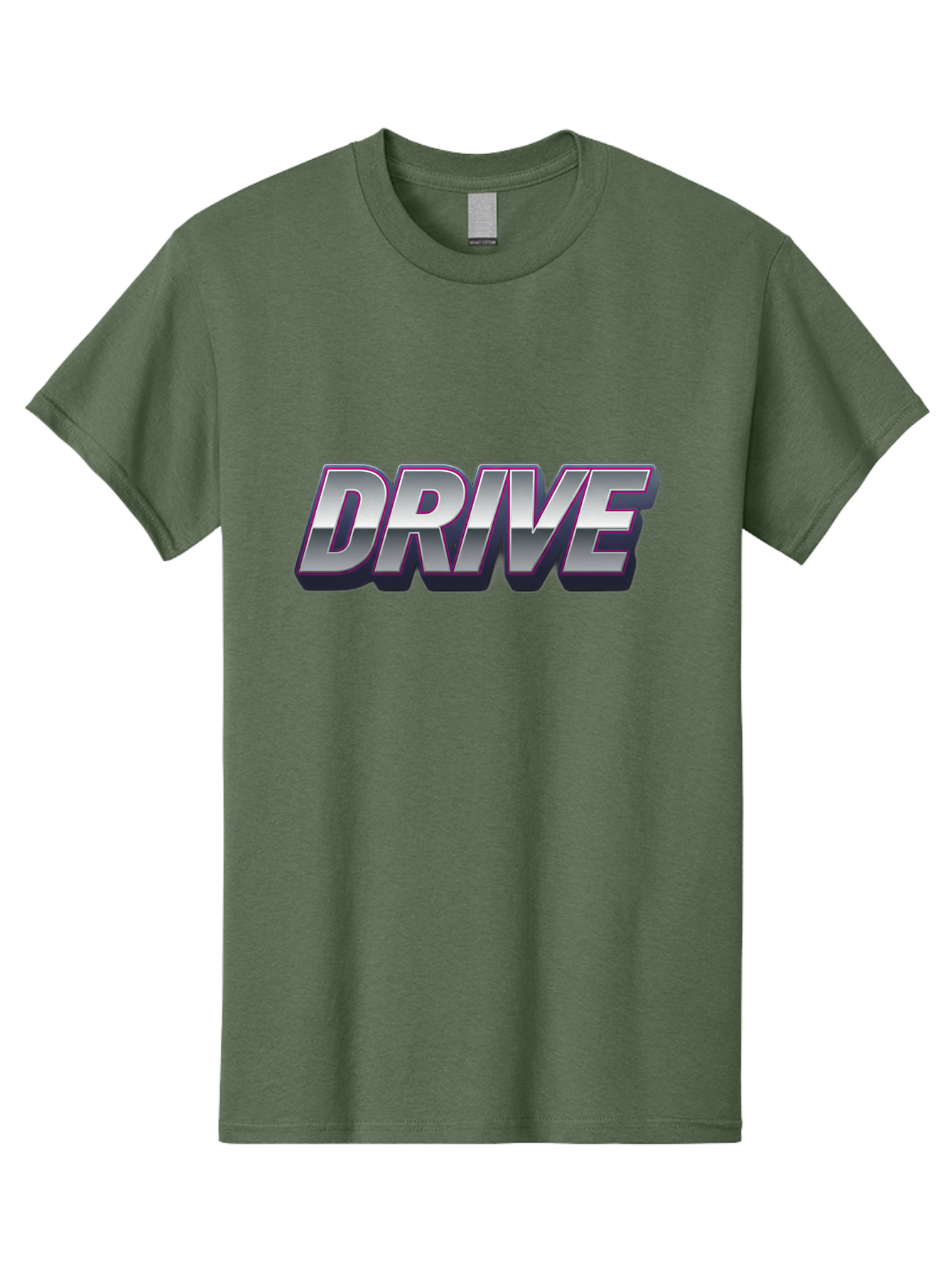 Drive Men'S Graphic Tee, 100% Cotton, Comfortable Casual Summer Wear, Machine Washable, Drive, Bold Typography, Silver Metallic Text, Motivational Phrase, Modern Design, Sleek Font, Dynamic Graphics, Stylish Lettering Baa565