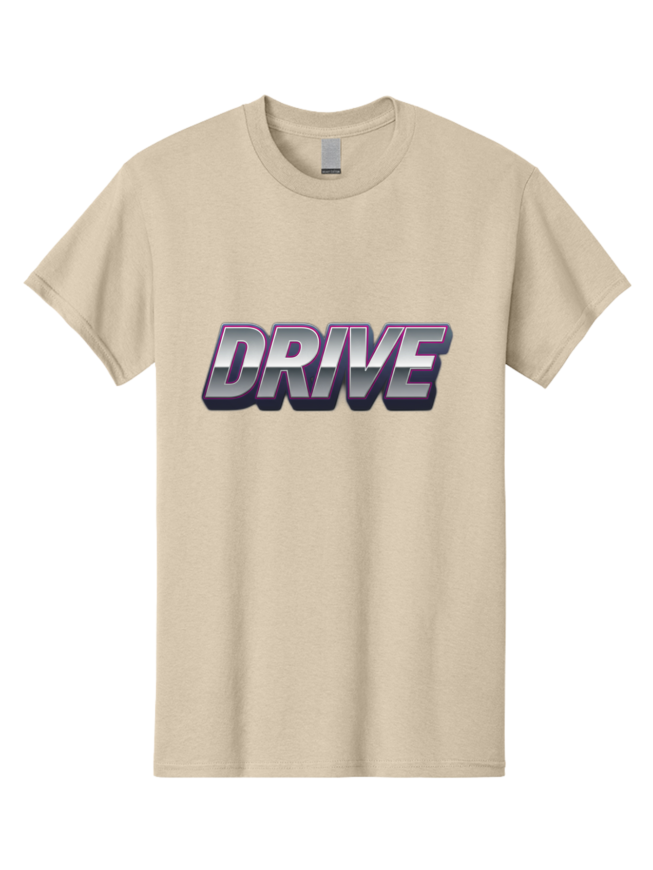 Drive Men'S Graphic Tee, 100% Cotton, Comfortable Casual Summer Wear, Machine Washable, Drive, Bold Typography, Silver Metallic Text, Motivational Phrase, Modern Design, Sleek Font, Dynamic Graphics, Stylish Lettering Baa565