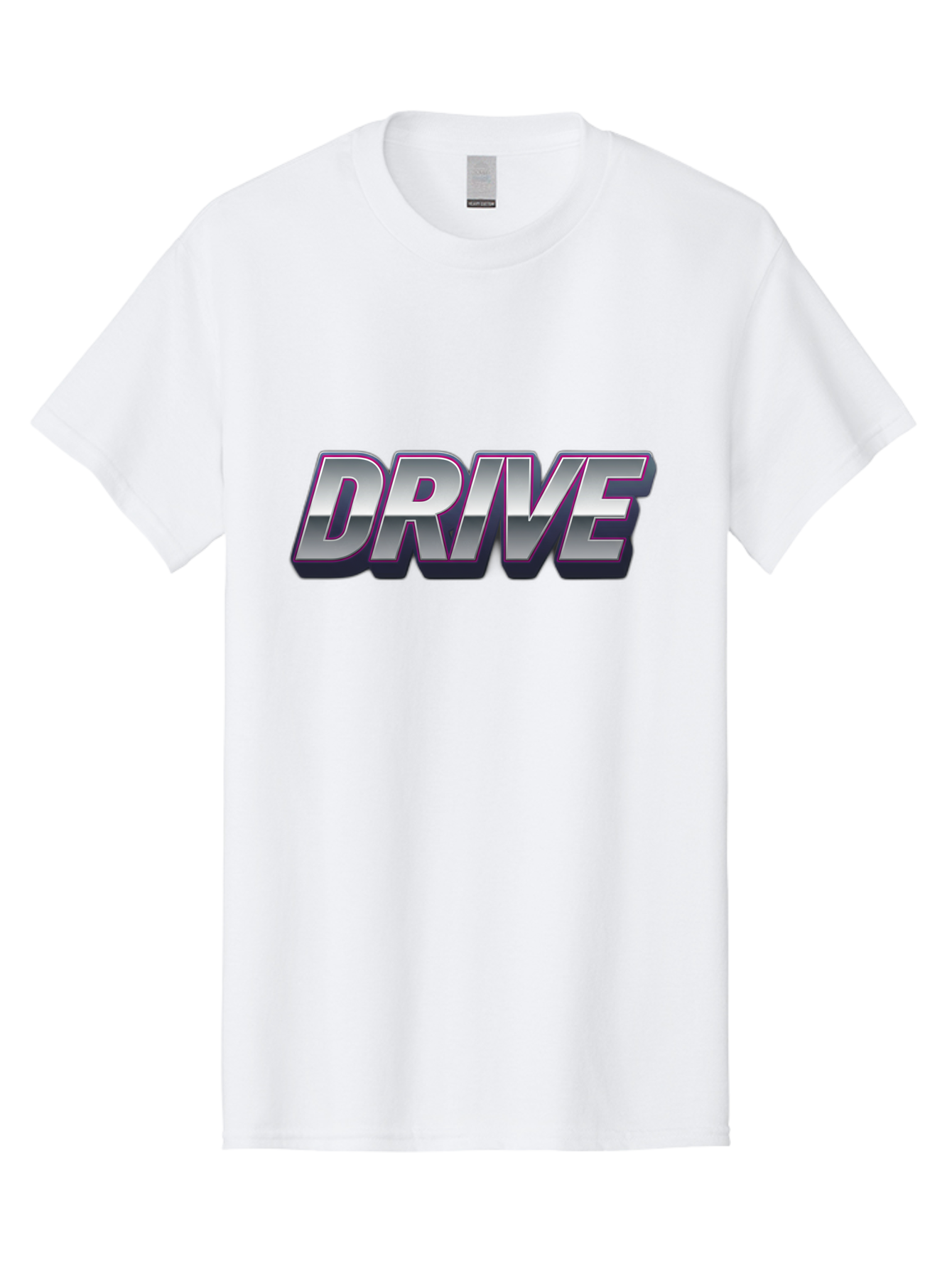 Drive Men'S Graphic Tee, 100% Cotton, Comfortable Casual Summer Wear, Machine Washable, Drive, Bold Typography, Silver Metallic Text, Motivational Phrase, Modern Design, Sleek Font, Dynamic Graphics, Stylish Lettering Baa565