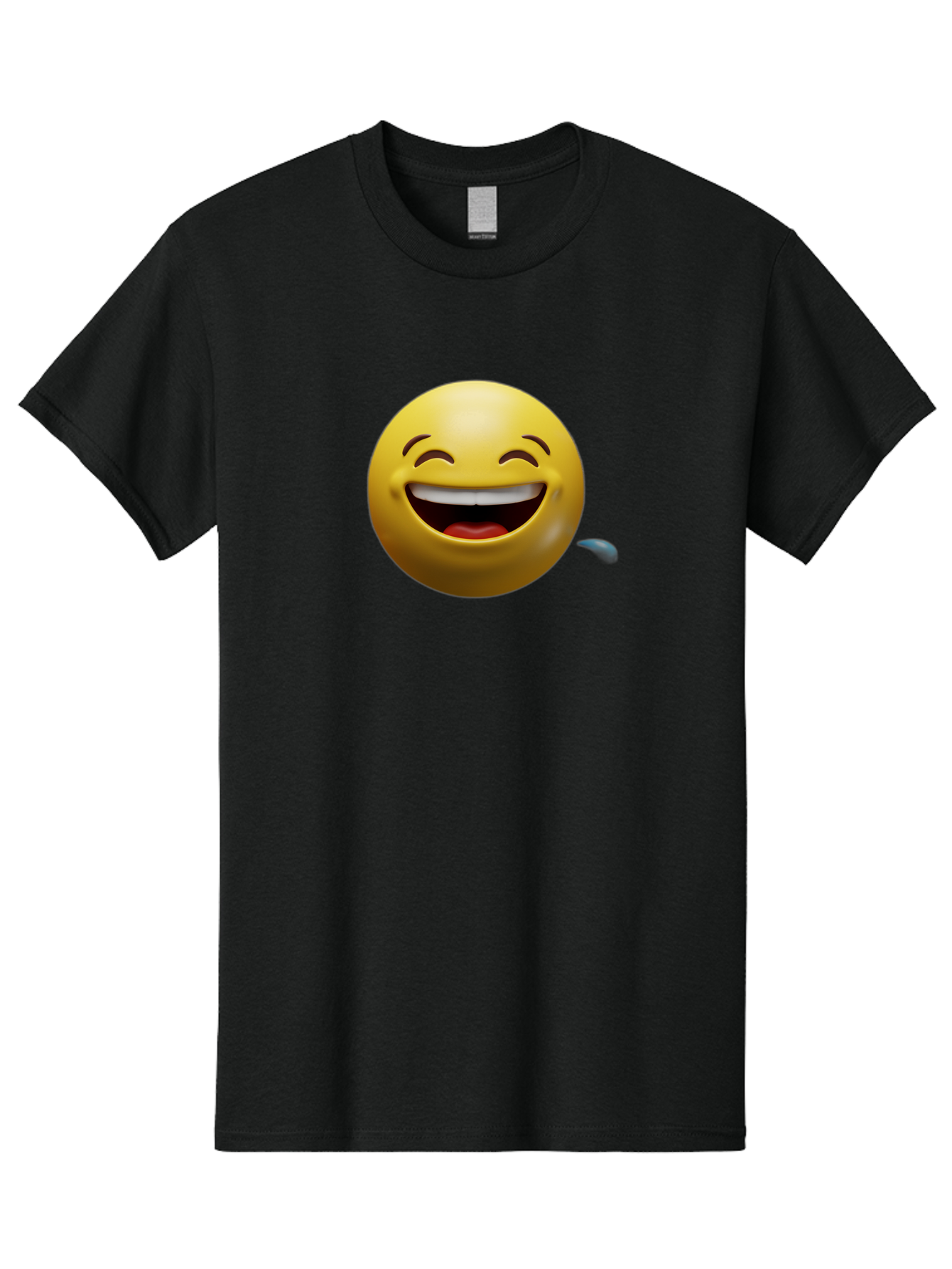 Drooling-Face-Emoji Men'S Graphic Tee, 100% Cotton, Comfortable Casual Summer Wear, Machine Washable, Drooling Face, Laughing Emoji, Happy Face, Joyful Expression, Smiling Face, Playful Emoticon, Humorous Symbol, Yellow Emoji, Baa566