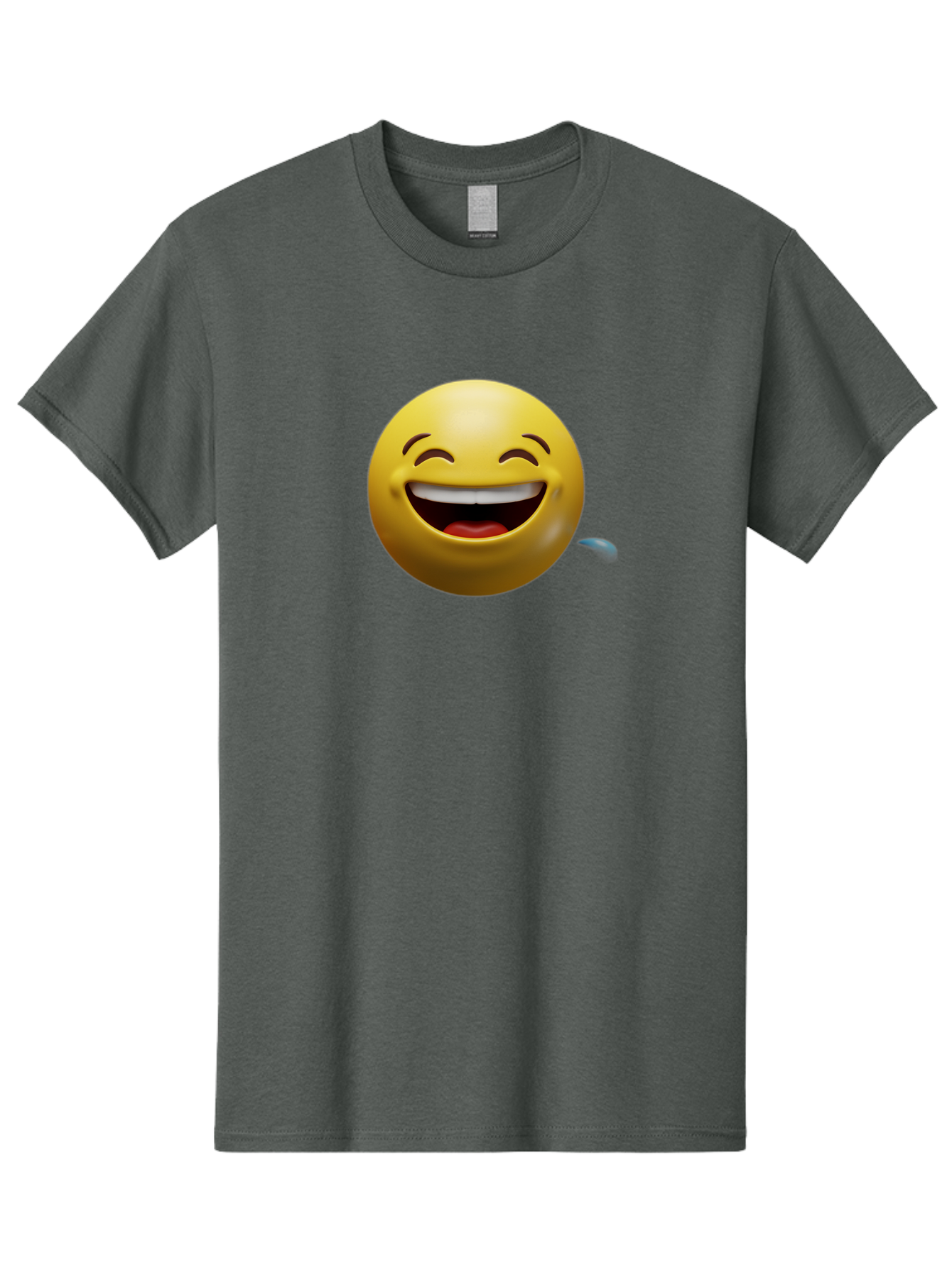 Drooling-Face-Emoji Men'S Graphic Tee, 100% Cotton, Comfortable Casual Summer Wear, Machine Washable, Drooling Face, Laughing Emoji, Happy Face, Joyful Expression, Smiling Face, Playful Emoticon, Humorous Symbol, Yellow Emoji, Baa566