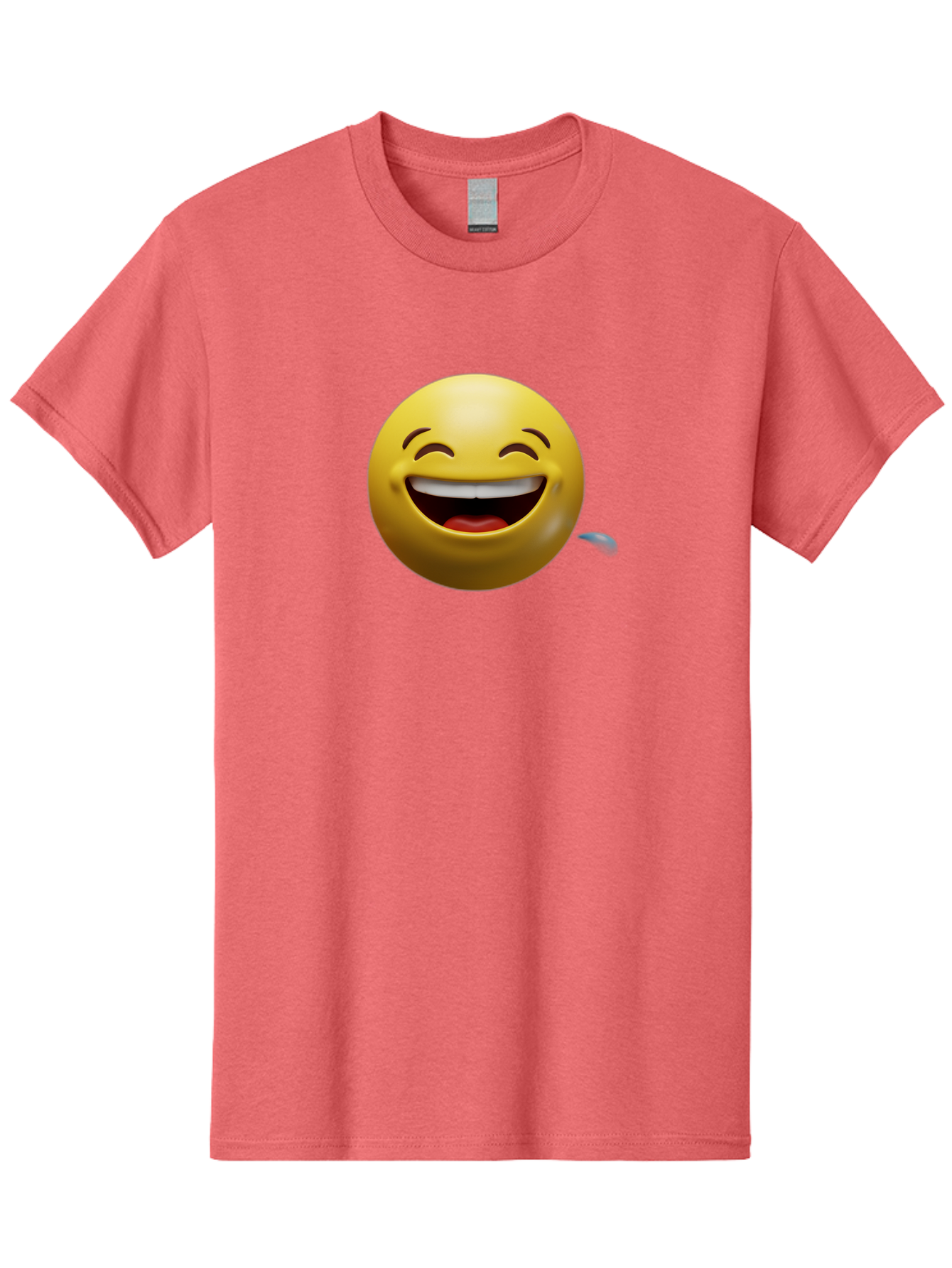 Drooling-Face-Emoji Men'S Graphic Tee, 100% Cotton, Comfortable Casual Summer Wear, Machine Washable, Drooling Face, Laughing Emoji, Happy Face, Joyful Expression, Smiling Face, Playful Emoticon, Humorous Symbol, Yellow Emoji, Baa566