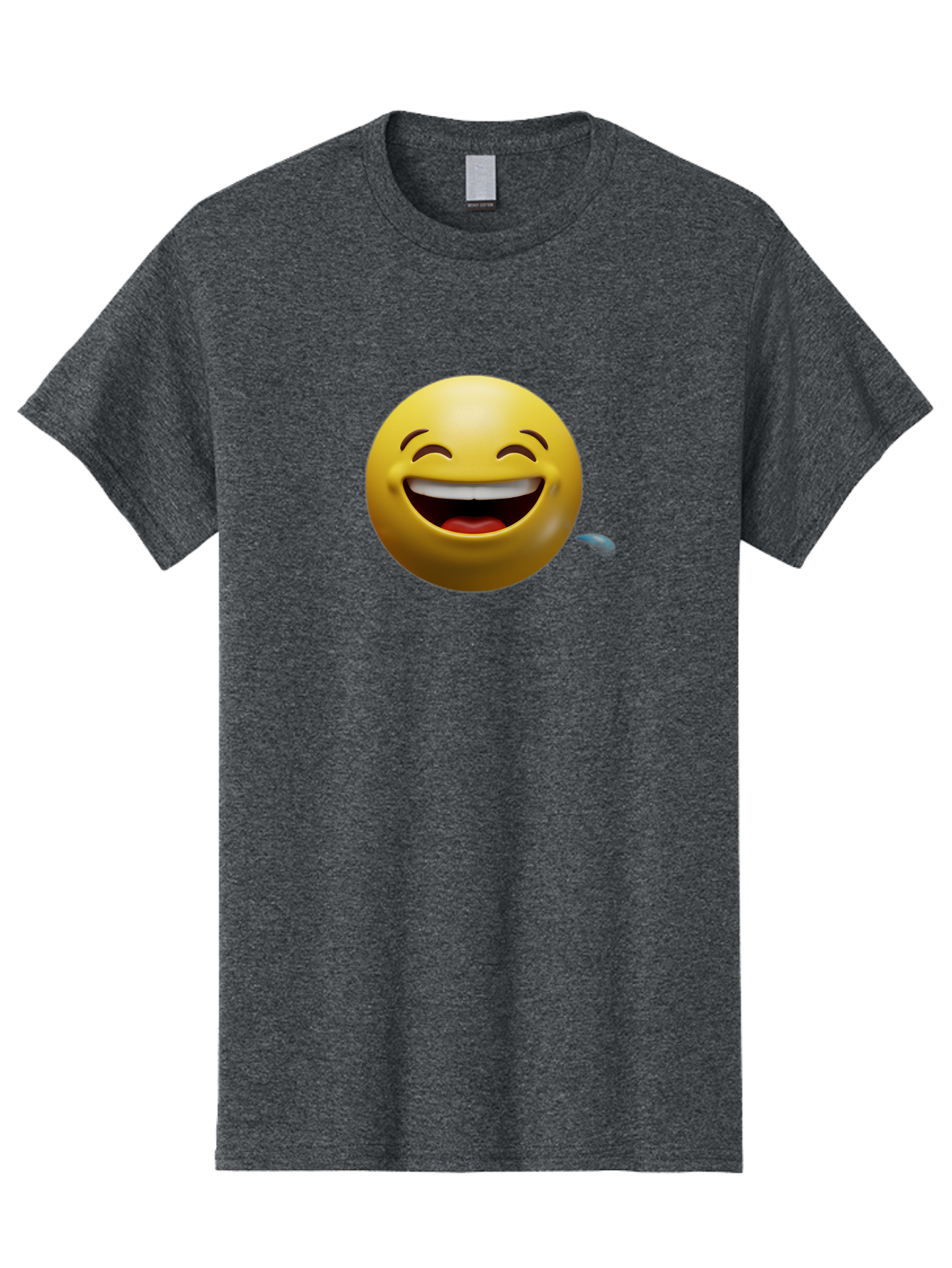 Drooling-Face-Emoji Men'S Graphic Tee, 100% Cotton, Comfortable Casual Summer Wear, Machine Washable, Drooling Face, Laughing Emoji, Happy Face, Joyful Expression, Smiling Face, Playful Emoticon, Humorous Symbol, Yellow Emoji, Baa566