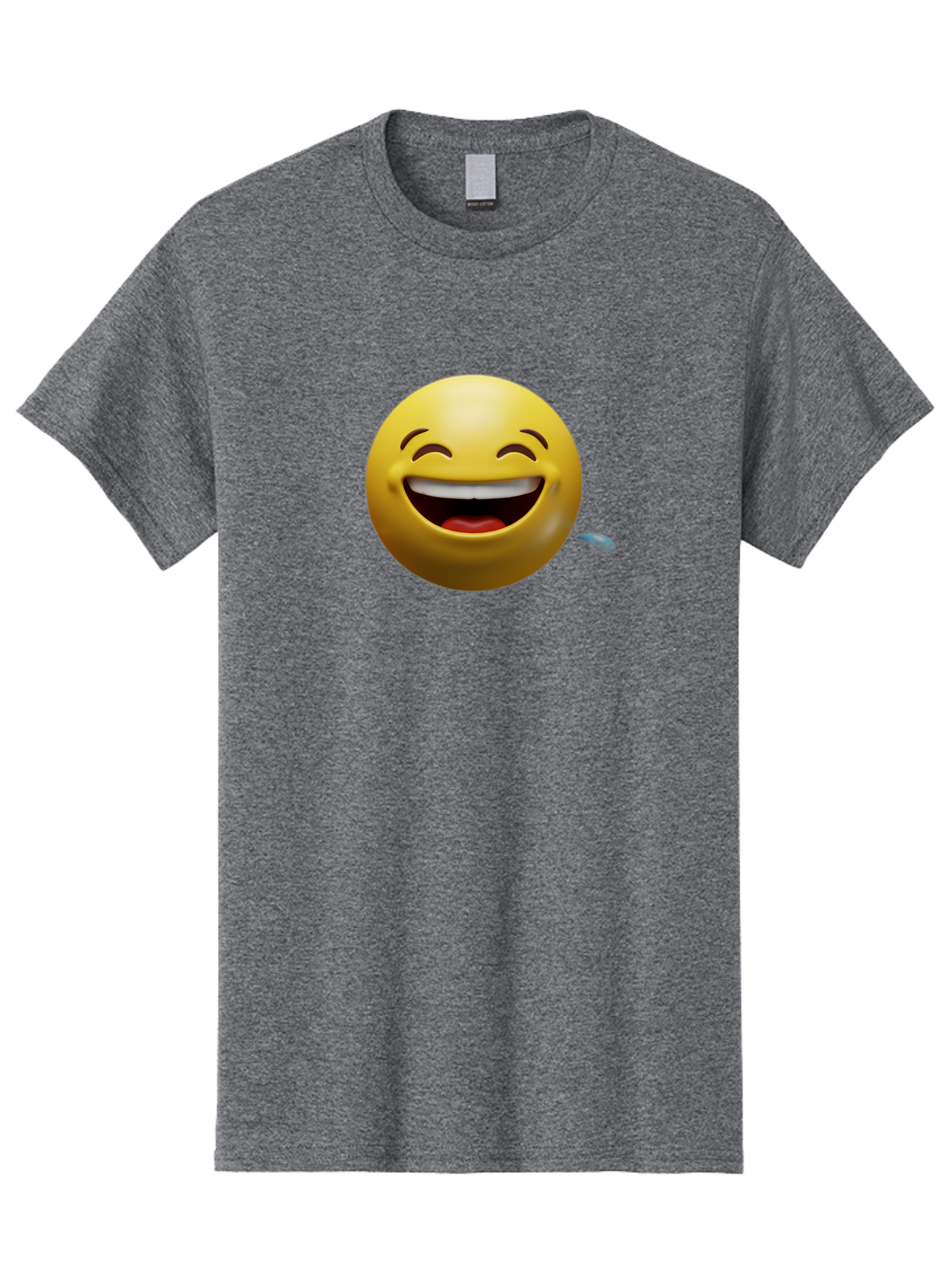 Drooling-Face-Emoji Men'S Graphic Tee, 100% Cotton, Comfortable Casual Summer Wear, Machine Washable, Drooling Face, Laughing Emoji, Happy Face, Joyful Expression, Smiling Face, Playful Emoticon, Humorous Symbol, Yellow Emoji, Baa566