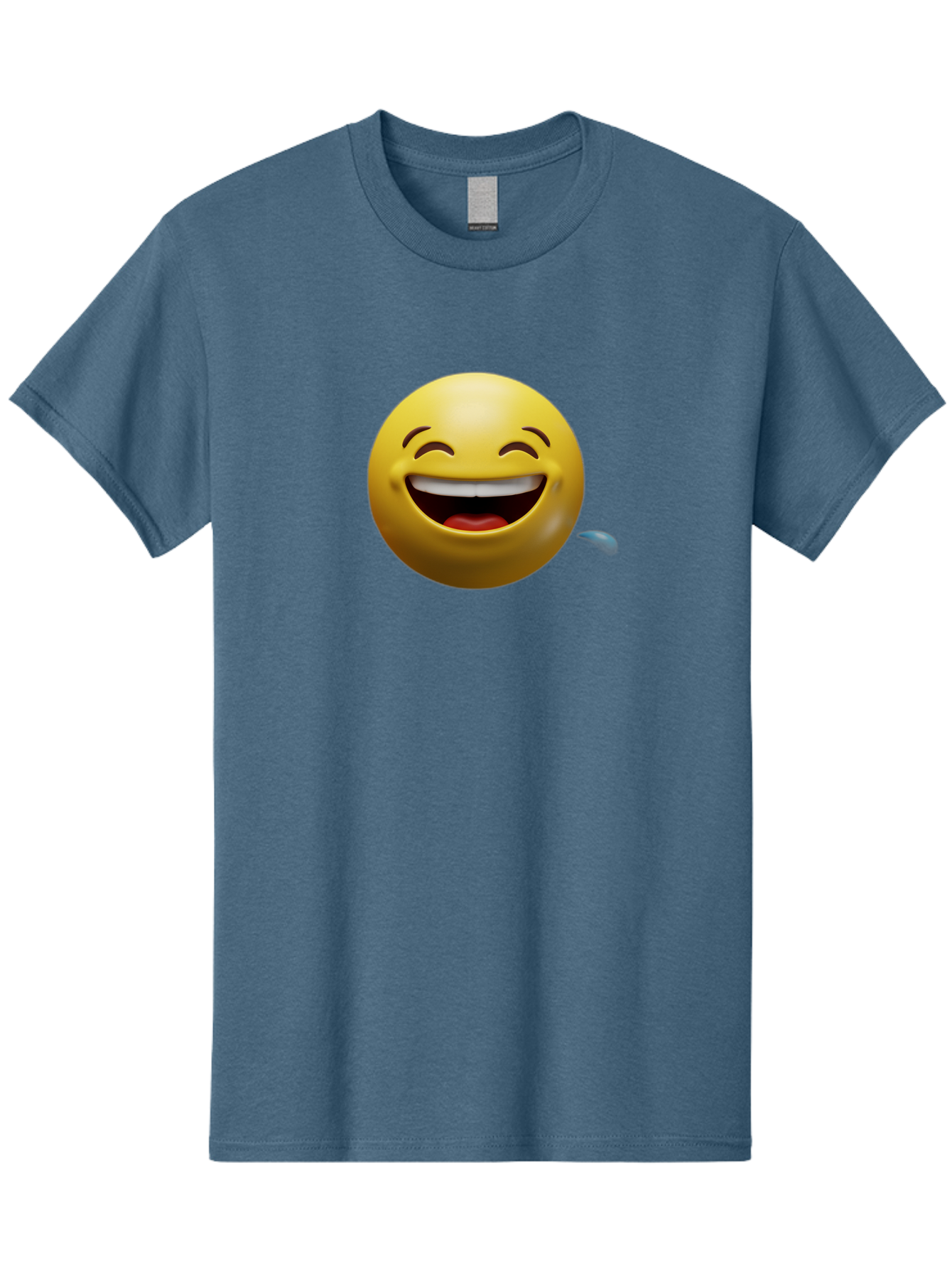 Drooling-Face-Emoji Men'S Graphic Tee, 100% Cotton, Comfortable Casual Summer Wear, Machine Washable, Drooling Face, Laughing Emoji, Happy Face, Joyful Expression, Smiling Face, Playful Emoticon, Humorous Symbol, Yellow Emoji, Baa566