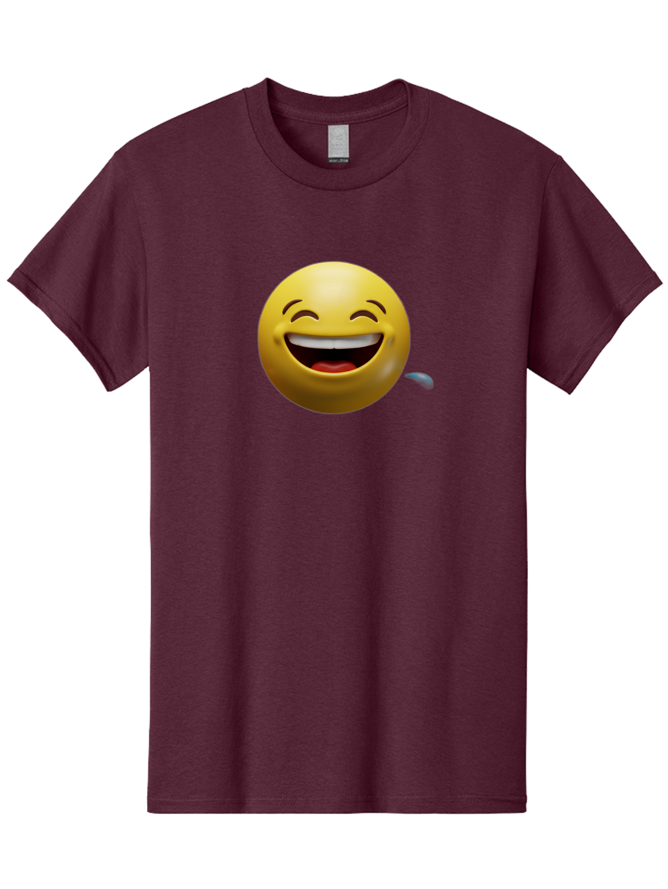 Drooling-Face-Emoji Men'S Graphic Tee, 100% Cotton, Comfortable Casual Summer Wear, Machine Washable, Drooling Face, Laughing Emoji, Happy Face, Joyful Expression, Smiling Face, Playful Emoticon, Humorous Symbol, Yellow Emoji, Baa566