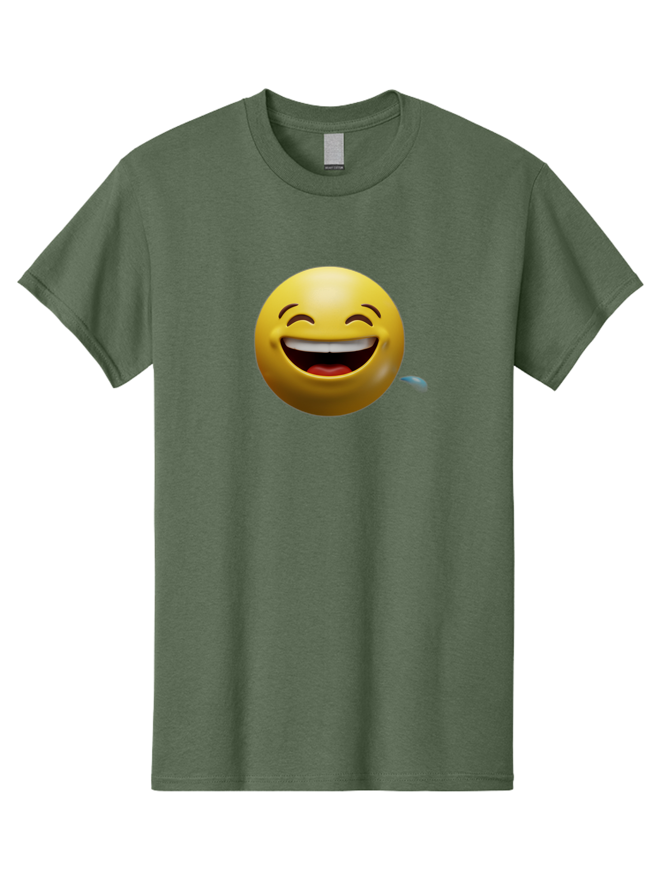 Drooling-Face-Emoji Men'S Graphic Tee, 100% Cotton, Comfortable Casual Summer Wear, Machine Washable, Drooling Face, Laughing Emoji, Happy Face, Joyful Expression, Smiling Face, Playful Emoticon, Humorous Symbol, Yellow Emoji, Baa566
