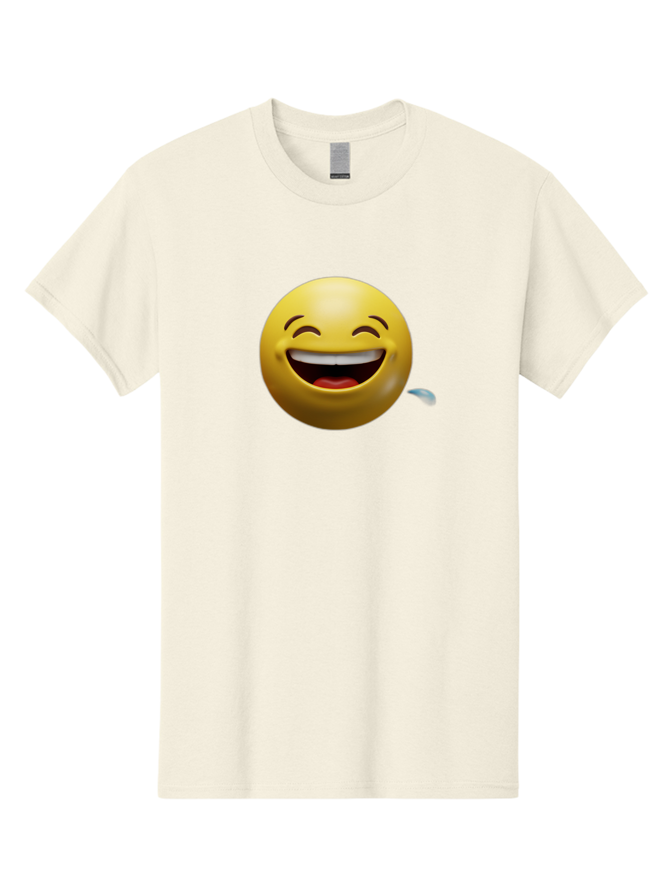 Drooling-Face-Emoji Men'S Graphic Tee, 100% Cotton, Comfortable Casual Summer Wear, Machine Washable, Drooling Face, Laughing Emoji, Happy Face, Joyful Expression, Smiling Face, Playful Emoticon, Humorous Symbol, Yellow Emoji, Baa566