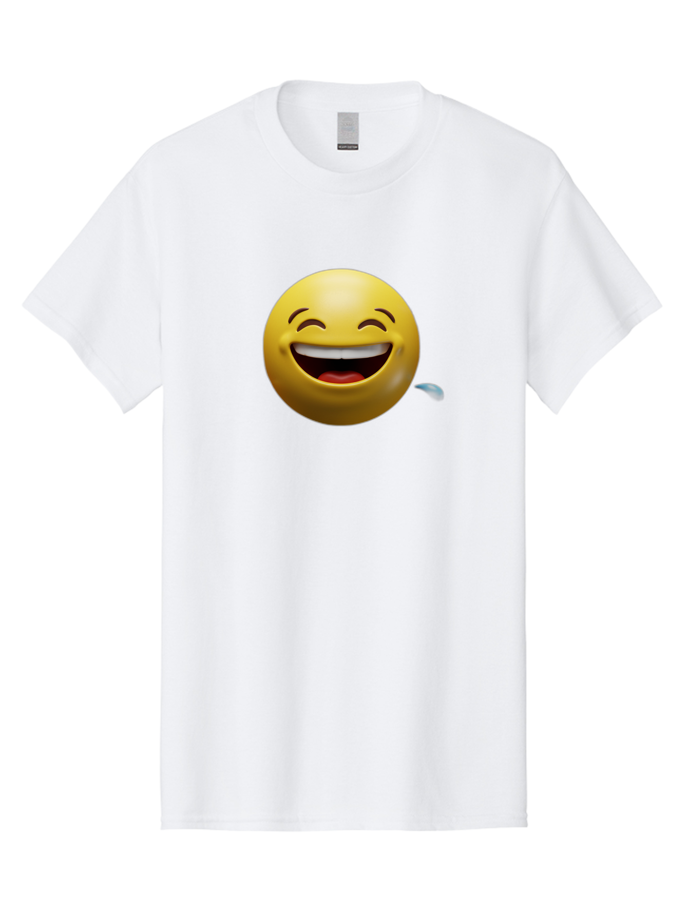 Drooling-Face-Emoji Men'S Graphic Tee, 100% Cotton, Comfortable Casual Summer Wear, Machine Washable, Drooling Face, Laughing Emoji, Happy Face, Joyful Expression, Smiling Face, Playful Emoticon, Humorous Symbol, Yellow Emoji, Baa566