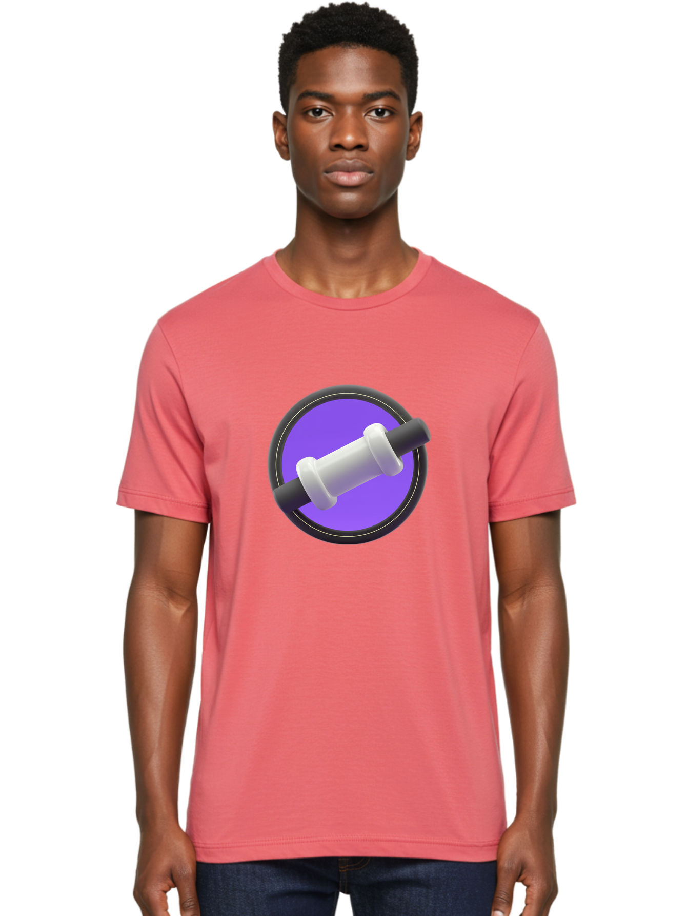 Dumbbell Men'S Graphic Tee, 100% Cotton, Comfortable Casual Summer Wear, Machine Washable, Dumbbell, Fitness Equipment, Strength Training, Weightlifting, Exercise, Workout, Gym, Fitness, Purple Icon, 3D Rendering Baa567