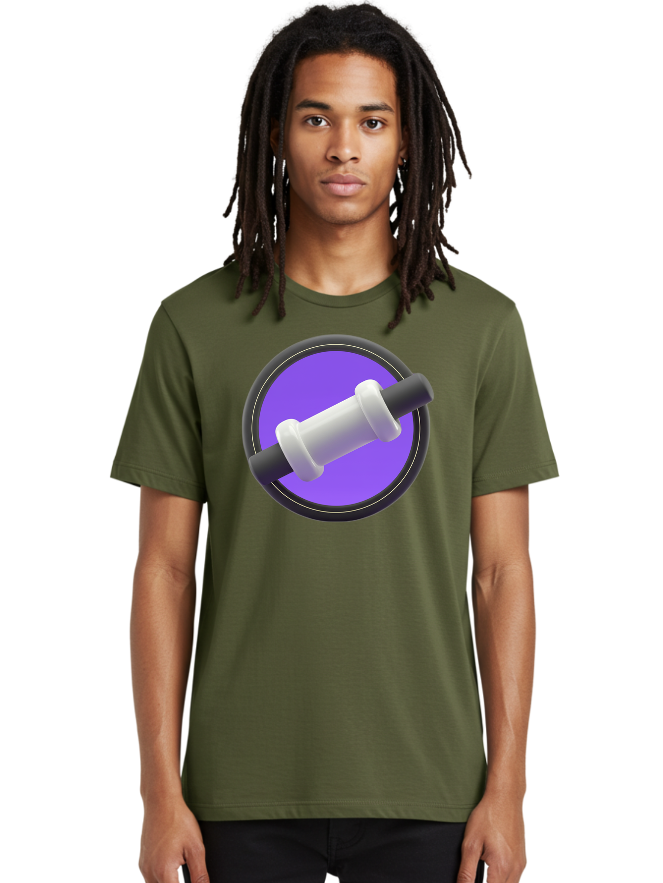 Dumbbell Men'S Graphic Tee, 100% Cotton, Comfortable Casual Summer Wear, Machine Washable, Dumbbell, Fitness Equipment, Strength Training, Weightlifting, Exercise, Workout, Gym, Fitness, Purple Icon, 3D Rendering Baa567
