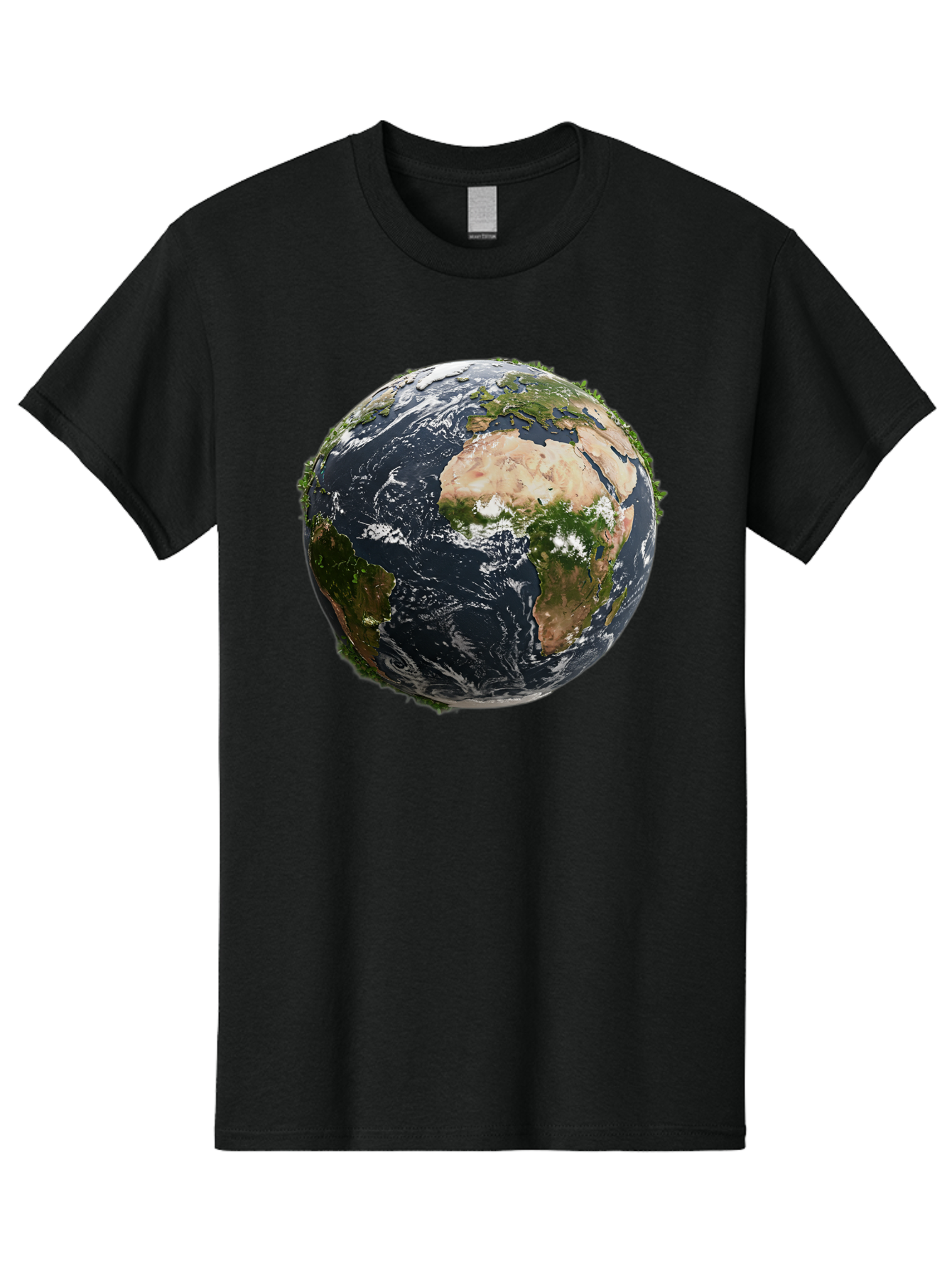 Earth-1 Men'S Graphic Tee, 100% Cotton, Comfortable Casual Summer Wear, Machine Washable, Globe Showing Africa And Europe, Earth From Space, Global Map, Planet Earth, World Geography, International Relations, Global Unity, Earth'S Beauty Baa572