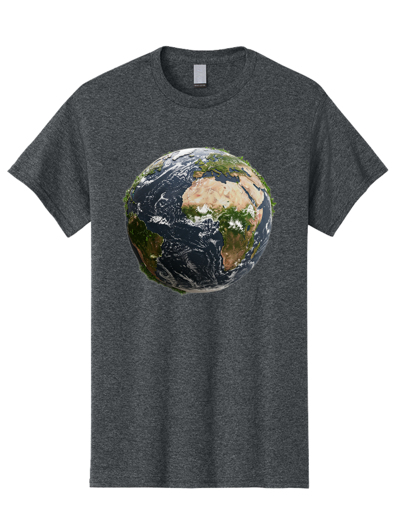 Earth-1 Men'S Graphic Tee, 100% Cotton, Comfortable Casual Summer Wear, Machine Washable, Globe Showing Africa And Europe, Earth From Space, Global Map, Planet Earth, World Geography, International Relations, Global Unity, Earth'S Beauty Baa572
