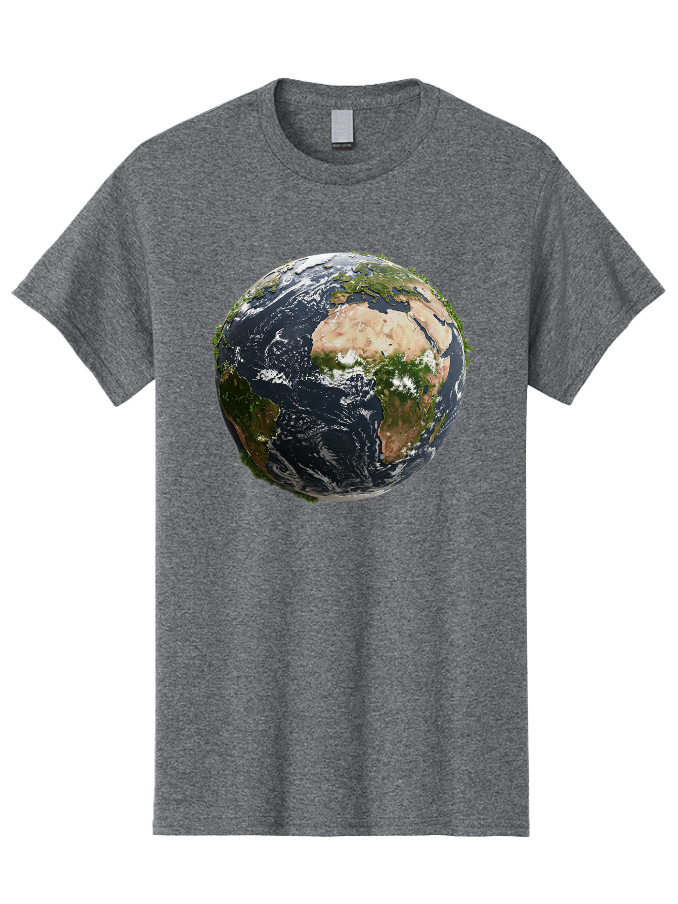 Earth-1 Men'S Graphic Tee, 100% Cotton, Comfortable Casual Summer Wear, Machine Washable, Globe Showing Africa And Europe, Earth From Space, Global Map, Planet Earth, World Geography, International Relations, Global Unity, Earth'S Beauty Baa572
