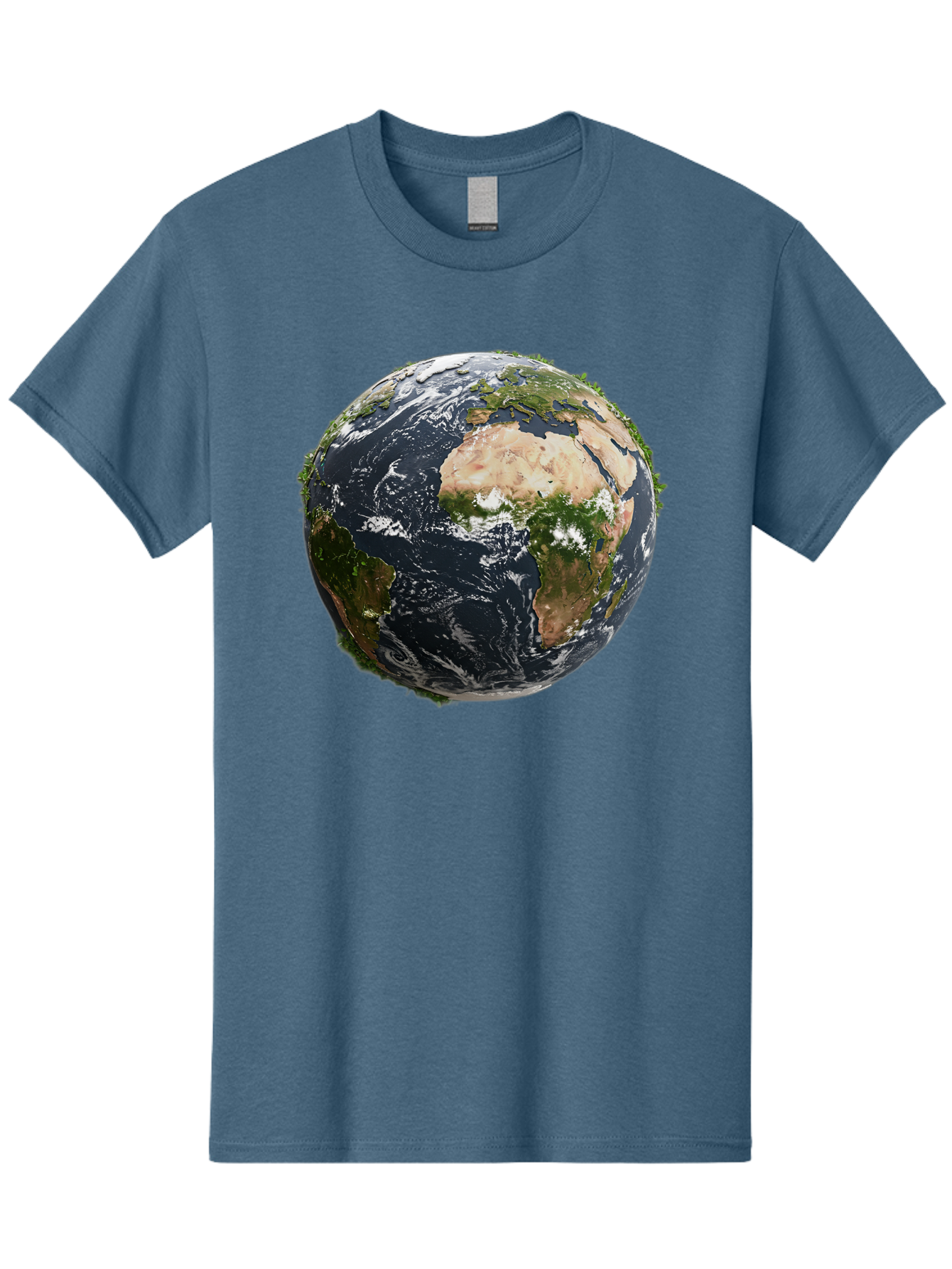Earth-1 Men'S Graphic Tee, 100% Cotton, Comfortable Casual Summer Wear, Machine Washable, Globe Showing Africa And Europe, Earth From Space, Global Map, Planet Earth, World Geography, International Relations, Global Unity, Earth'S Beauty Baa572