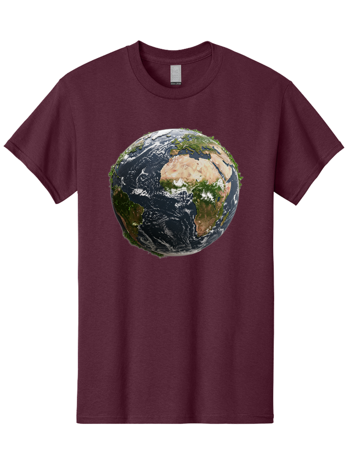 Earth-1 Men'S Graphic Tee, 100% Cotton, Comfortable Casual Summer Wear, Machine Washable, Globe Showing Africa And Europe, Earth From Space, Global Map, Planet Earth, World Geography, International Relations, Global Unity, Earth'S Beauty Baa572