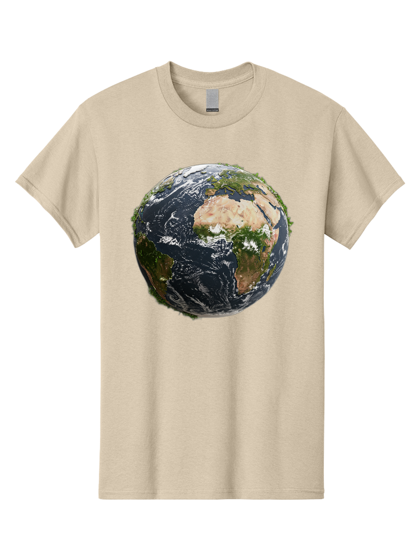 Earth-1 Men'S Graphic Tee, 100% Cotton, Comfortable Casual Summer Wear, Machine Washable, Globe Showing Africa And Europe, Earth From Space, Global Map, Planet Earth, World Geography, International Relations, Global Unity, Earth'S Beauty Baa572