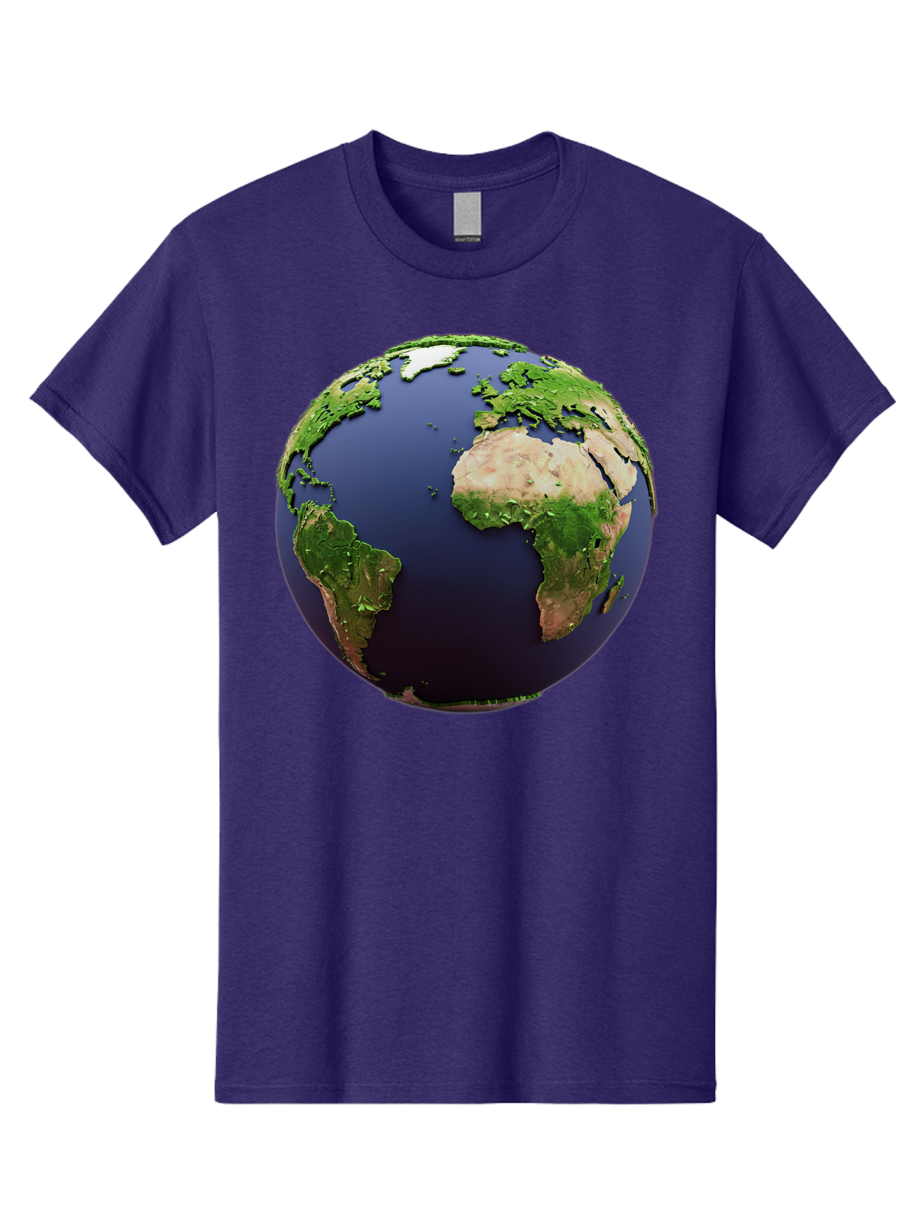 Earth-Globe-1 Men'S Graphic Tee, 100% Cotton, Comfortable Casual Summer Wear, Machine Washable, Globe Showing Africa And South America, 3D Rendering, World Map, Global Geography, Earth From Space, International Perspective, Baa576