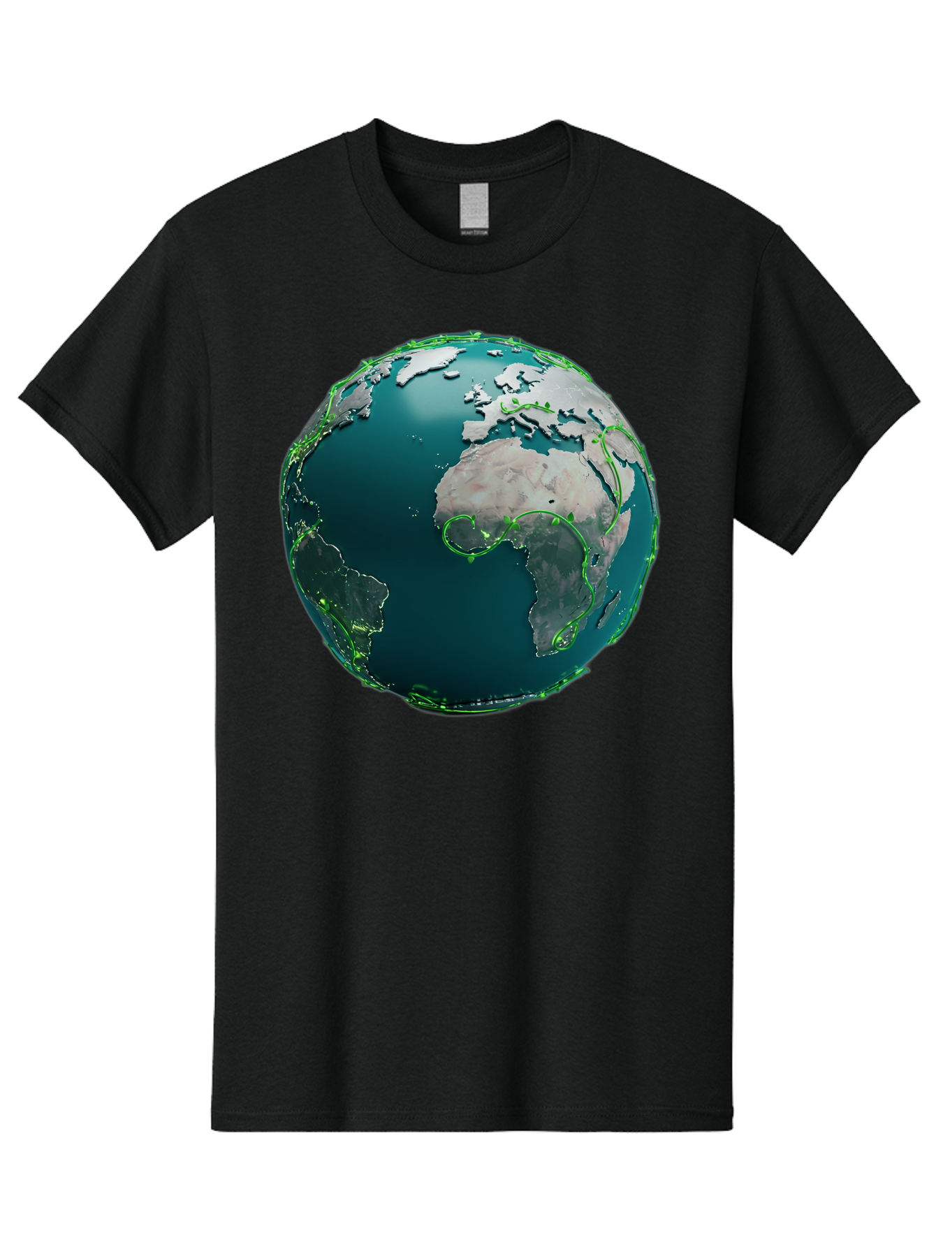 Earth-Globe-2 Men'S Graphic Tee, 100% Cotton, Comfortable Casual Summer Wear, Machine Washable, 3D Globe, World Map, Global Geography, International Boundaries, Africa And South America, Oceanic And Continental Landmasses, Baa577