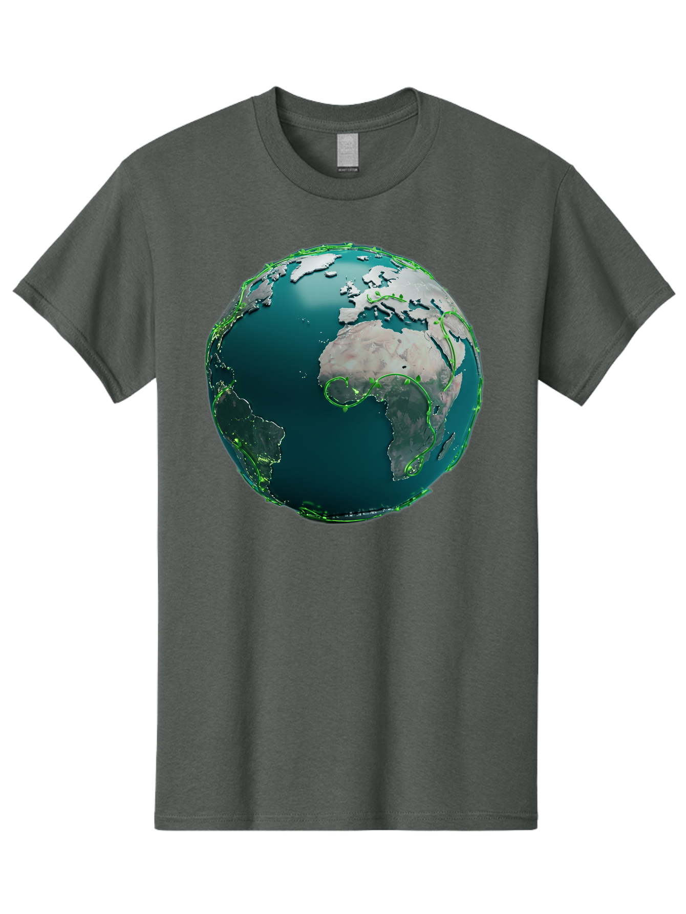 Earth-Globe-2 Men'S Graphic Tee, 100% Cotton, Comfortable Casual Summer Wear, Machine Washable, 3D Globe, World Map, Global Geography, International Boundaries, Africa And South America, Oceanic And Continental Landmasses, Baa577