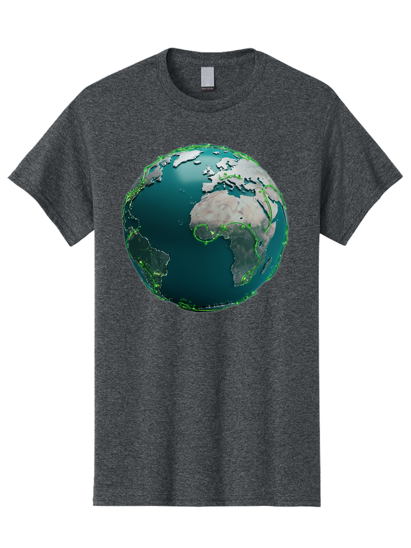 Earth-Globe-2 Men'S Graphic Tee, 100% Cotton, Comfortable Casual Summer Wear, Machine Washable, 3D Globe, World Map, Global Geography, International Boundaries, Africa And South America, Oceanic And Continental Landmasses, Baa577