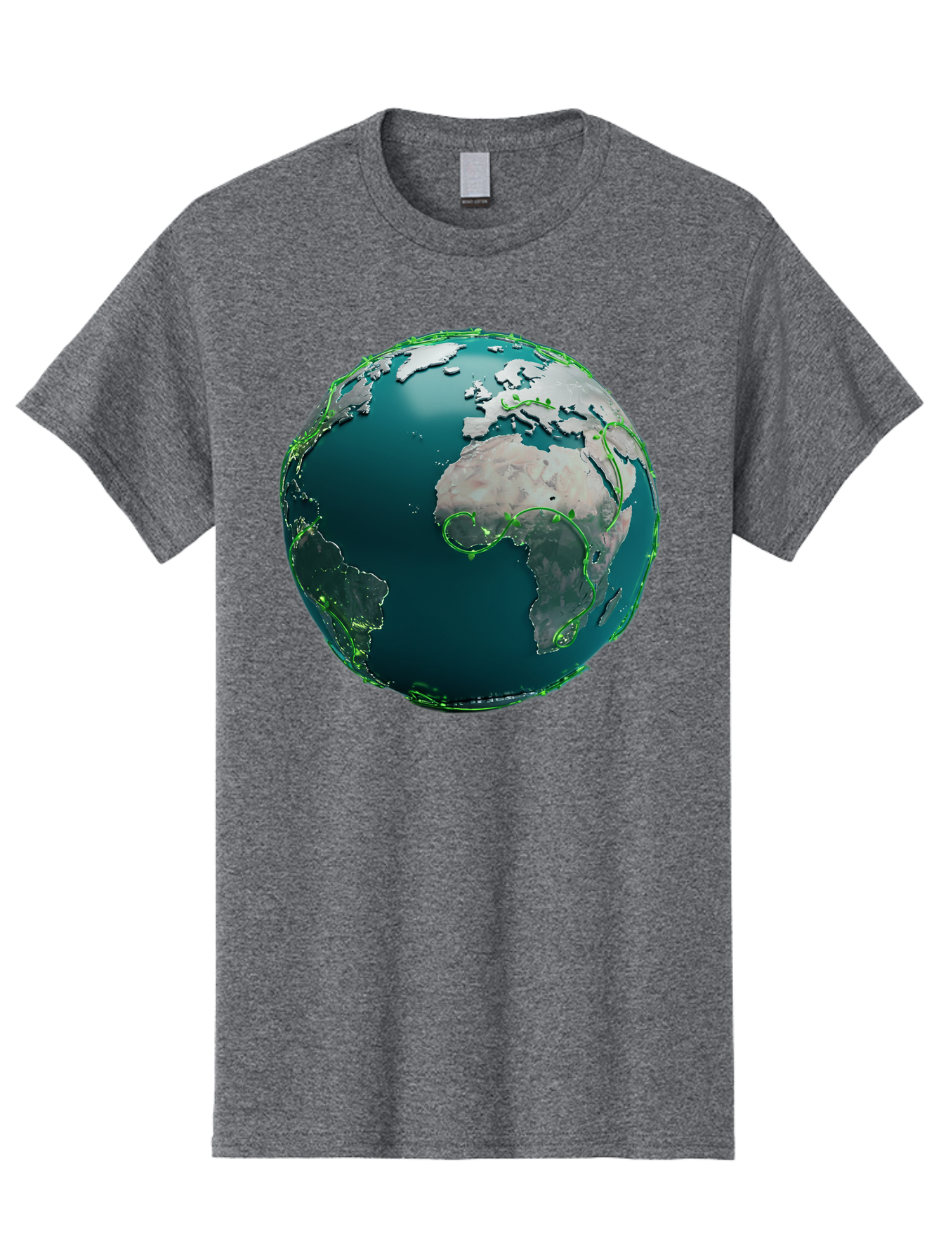 Earth-Globe-2 Men'S Graphic Tee, 100% Cotton, Comfortable Casual Summer Wear, Machine Washable, 3D Globe, World Map, Global Geography, International Boundaries, Africa And South America, Oceanic And Continental Landmasses, Baa577