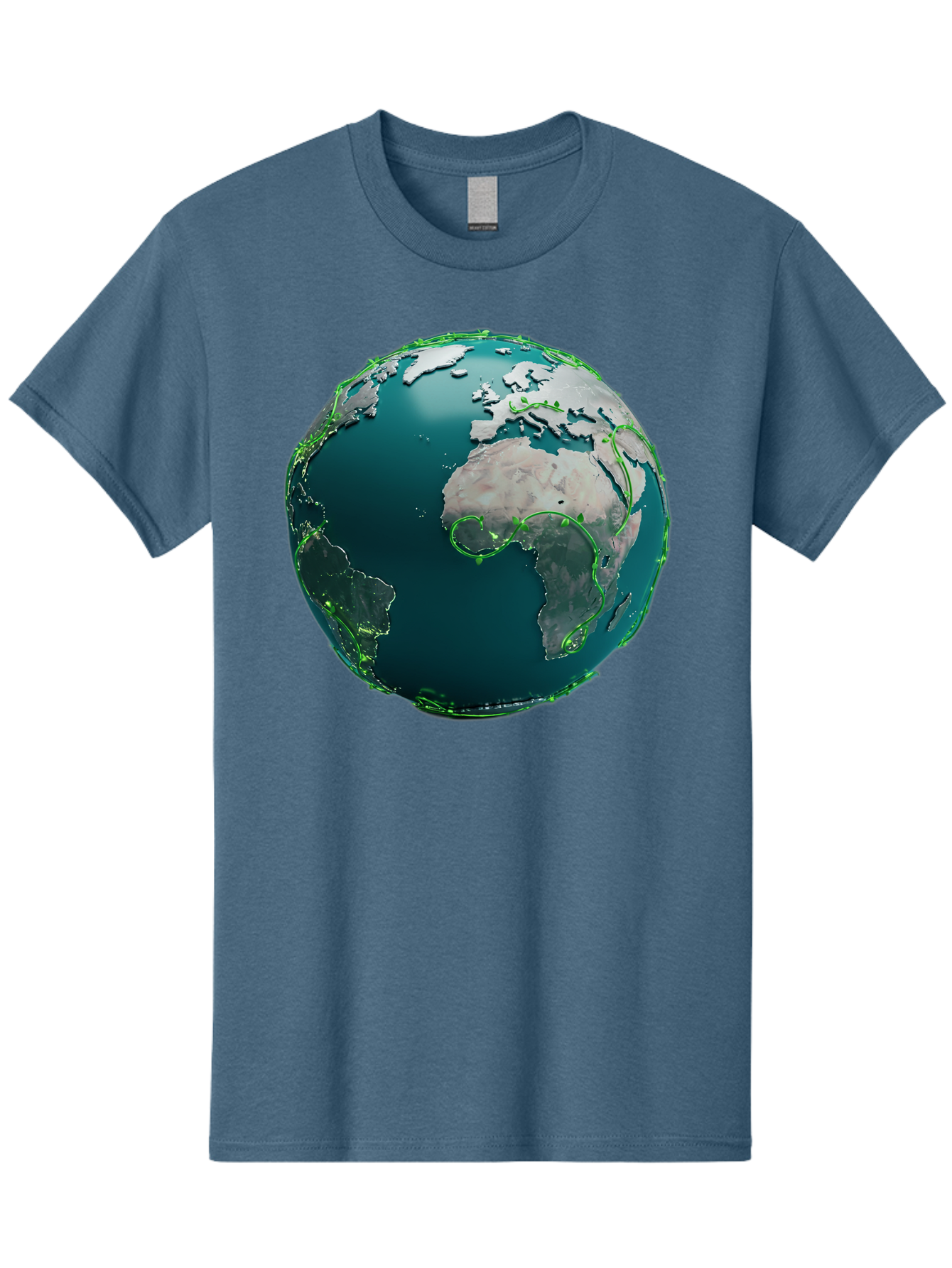 Earth-Globe-2 Men'S Graphic Tee, 100% Cotton, Comfortable Casual Summer Wear, Machine Washable, 3D Globe, World Map, Global Geography, International Boundaries, Africa And South America, Oceanic And Continental Landmasses, Baa577