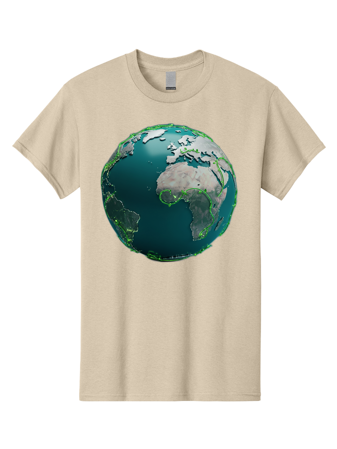 Earth-Globe-2 Men'S Graphic Tee, 100% Cotton, Comfortable Casual Summer Wear, Machine Washable, 3D Globe, World Map, Global Geography, International Boundaries, Africa And South America, Oceanic And Continental Landmasses, Baa577