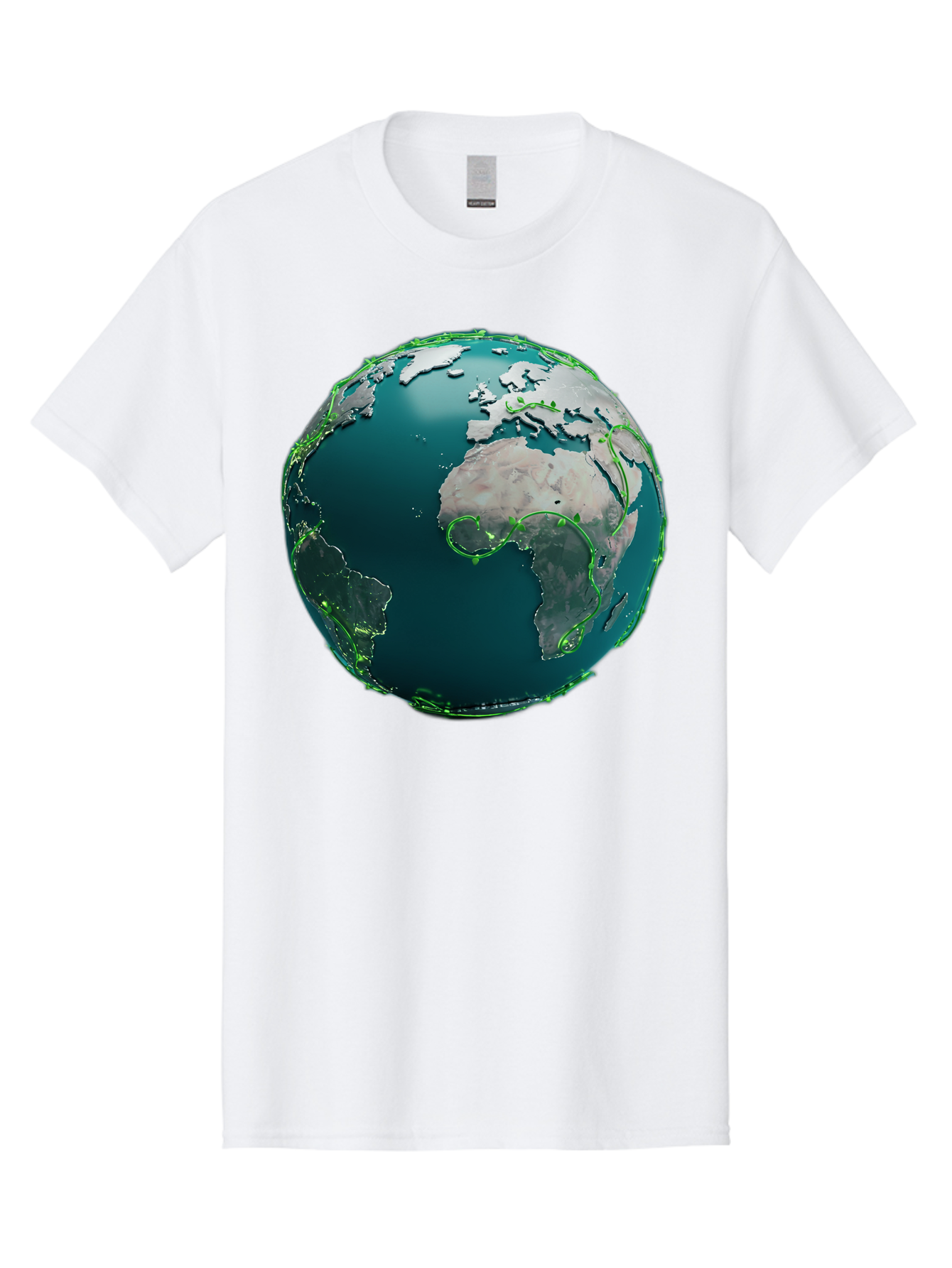 Earth-Globe-2 Men'S Graphic Tee, 100% Cotton, Comfortable Casual Summer Wear, Machine Washable, 3D Globe, World Map, Global Geography, International Boundaries, Africa And South America, Oceanic And Continental Landmasses, Baa577