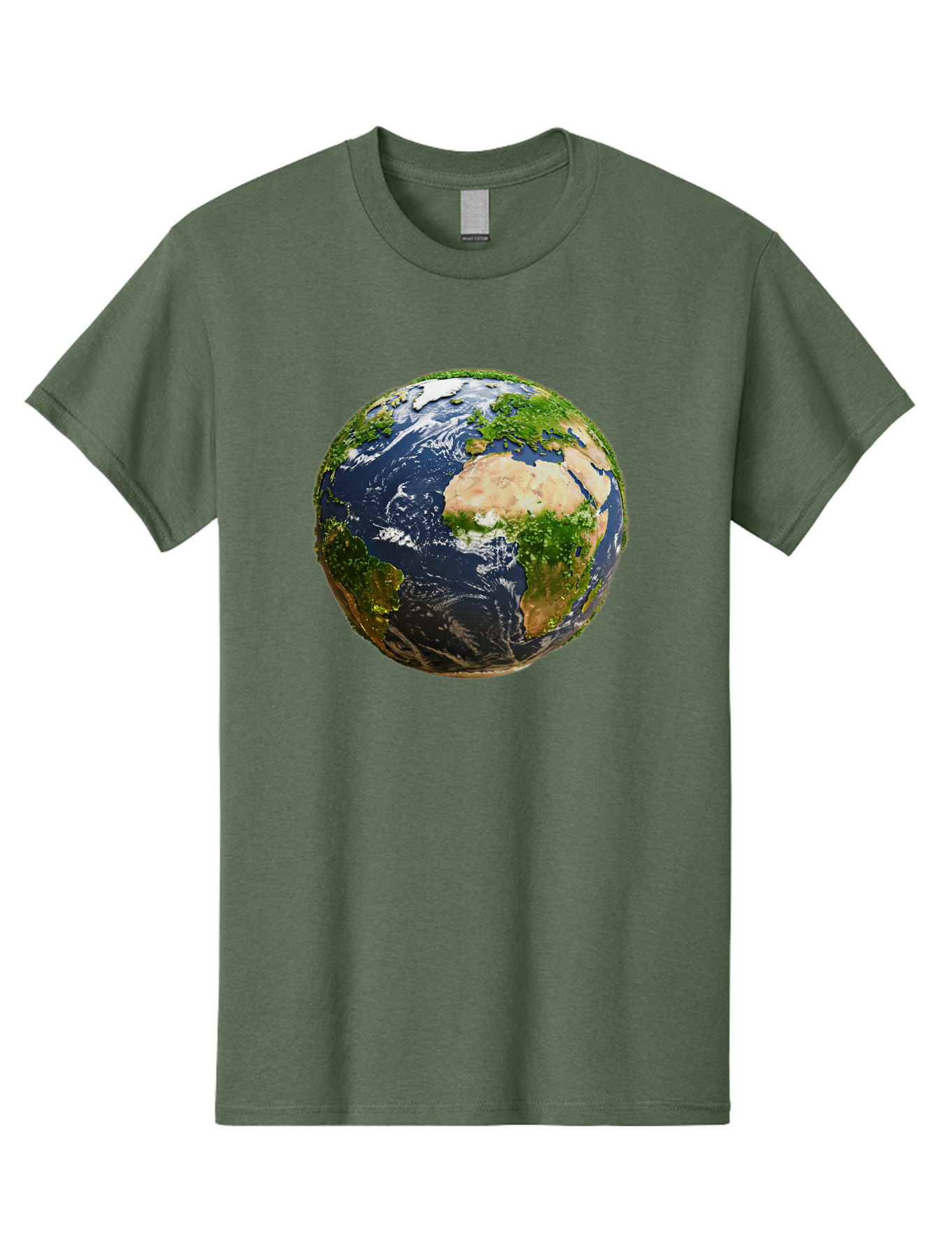 Earth-Globe-3 Men'S Graphic Tee, 100% Cotton, Comfortable Casual Summer Wear, Machine Washable, Globe, Earth From Space, World Map, Africa, Europe, Atlantic Ocean, Natural Beauty, Diverse Geography, Global Unity, Planet Earth Imagery, Baa578