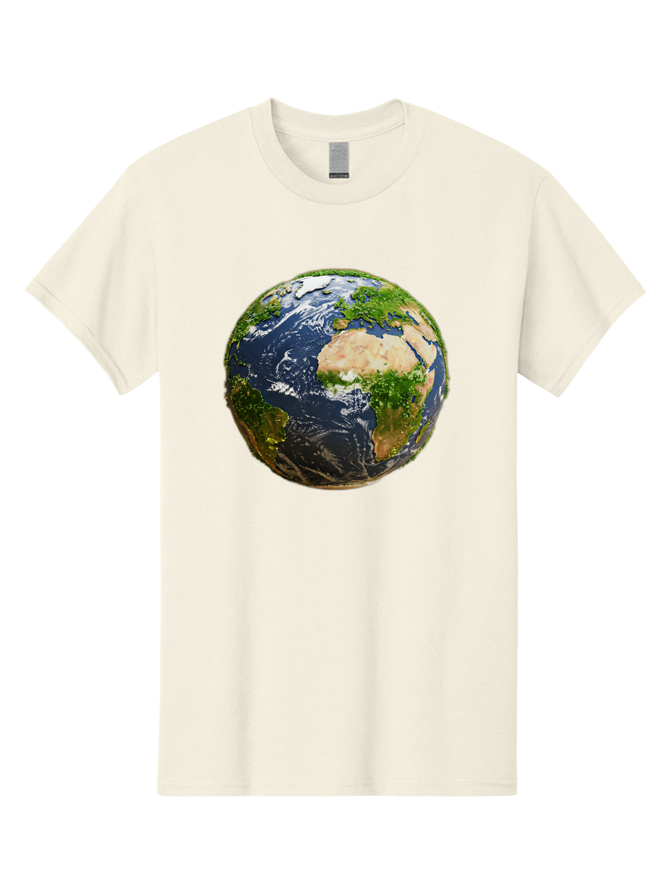 Earth-Globe-3 Men'S Graphic Tee, 100% Cotton, Comfortable Casual Summer Wear, Machine Washable, Globe, Earth From Space, World Map, Africa, Europe, Atlantic Ocean, Natural Beauty, Diverse Geography, Global Unity, Planet Earth Imagery, Baa578
