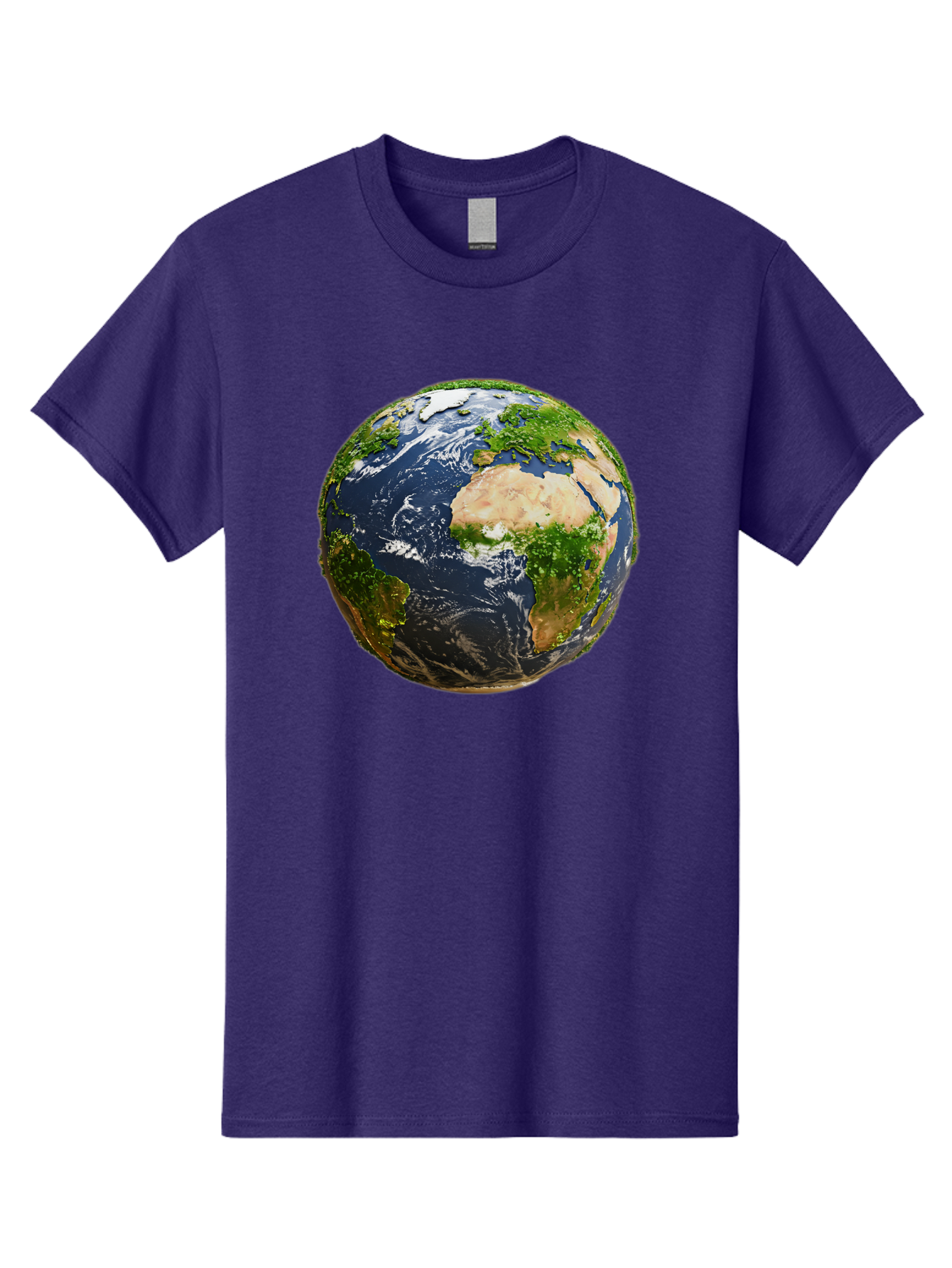 Earth-Globe-3 Men'S Graphic Tee, 100% Cotton, Comfortable Casual Summer Wear, Machine Washable, Globe, Earth From Space, World Map, Africa, Europe, Atlantic Ocean, Natural Beauty, Diverse Geography, Global Unity, Planet Earth Imagery, Baa578
